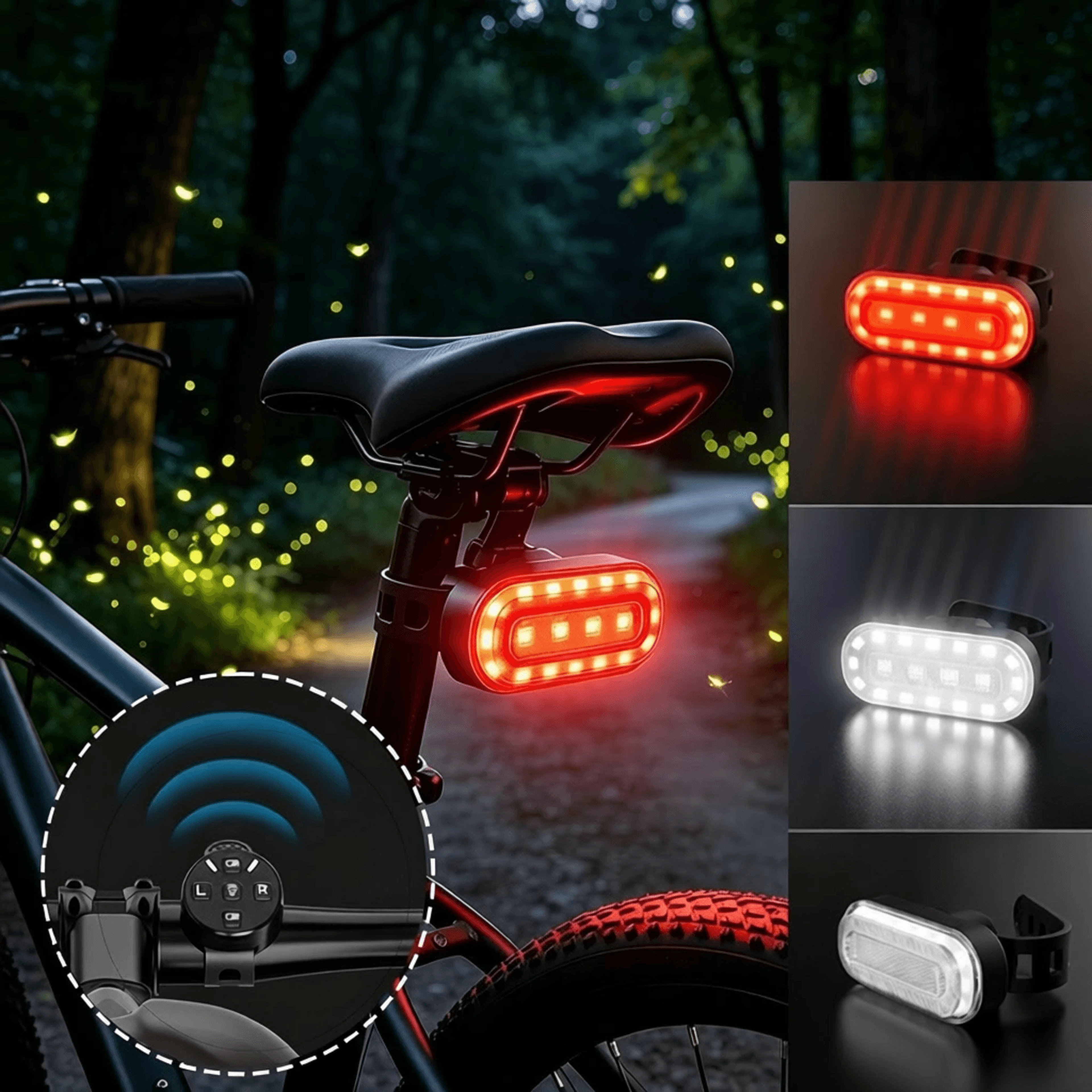 Wireless Remote Bicycle Tail Light With RGB Turn Signals And Water Resistance 3