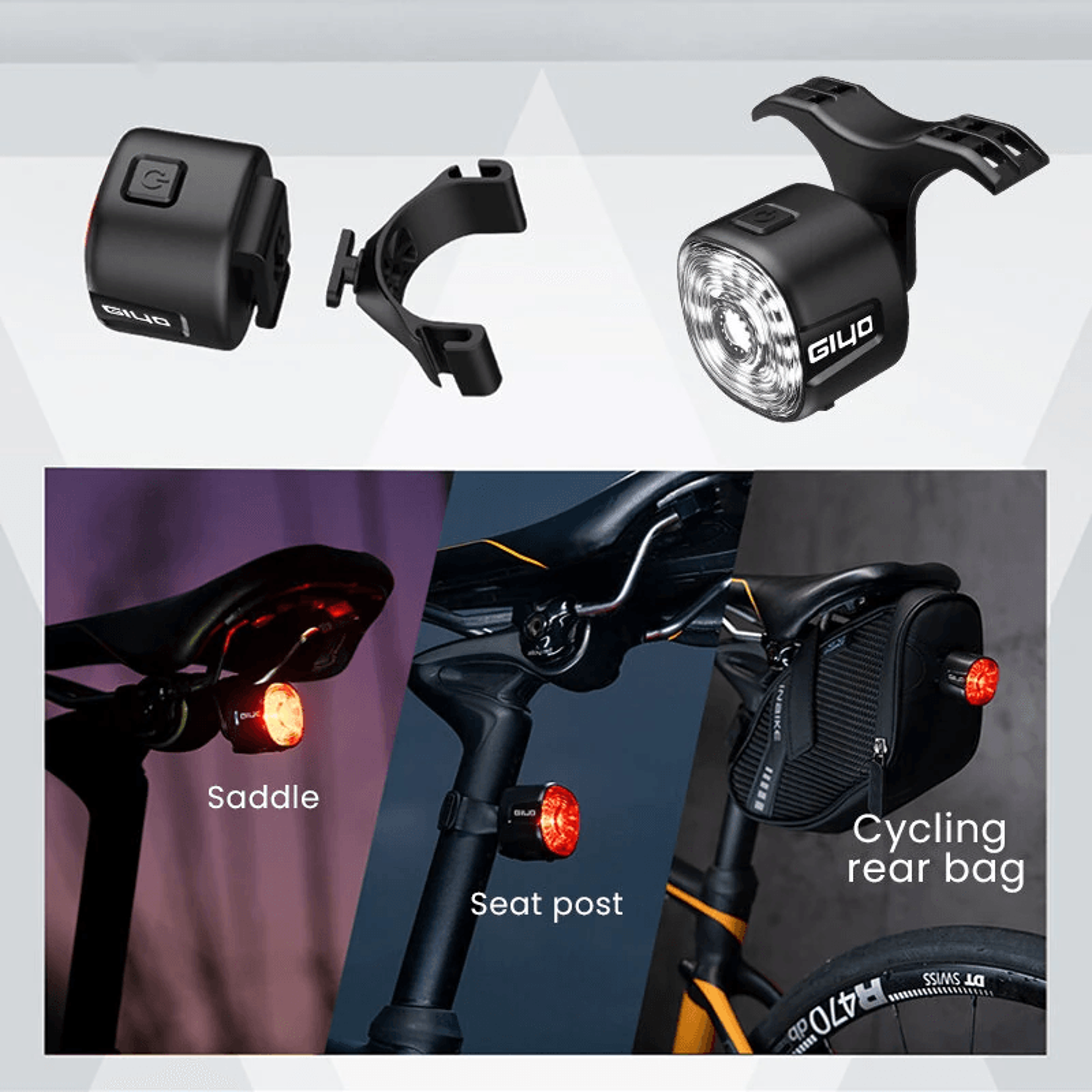 Smart RGB Bike Taillight With Brake Sensing Waterproof USB C Charging 5