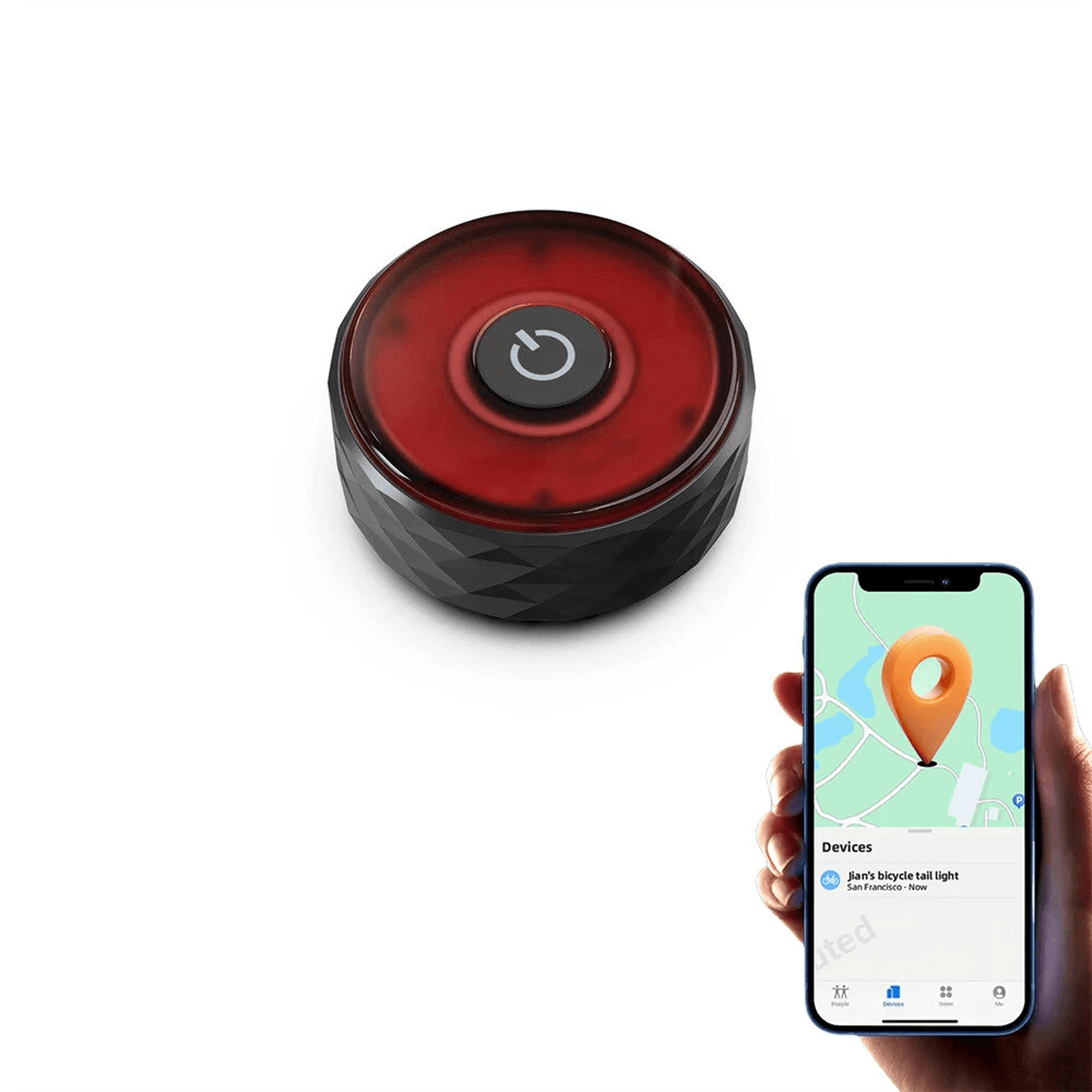 smart brake bike taillight with positioning type c charging and water resistance
