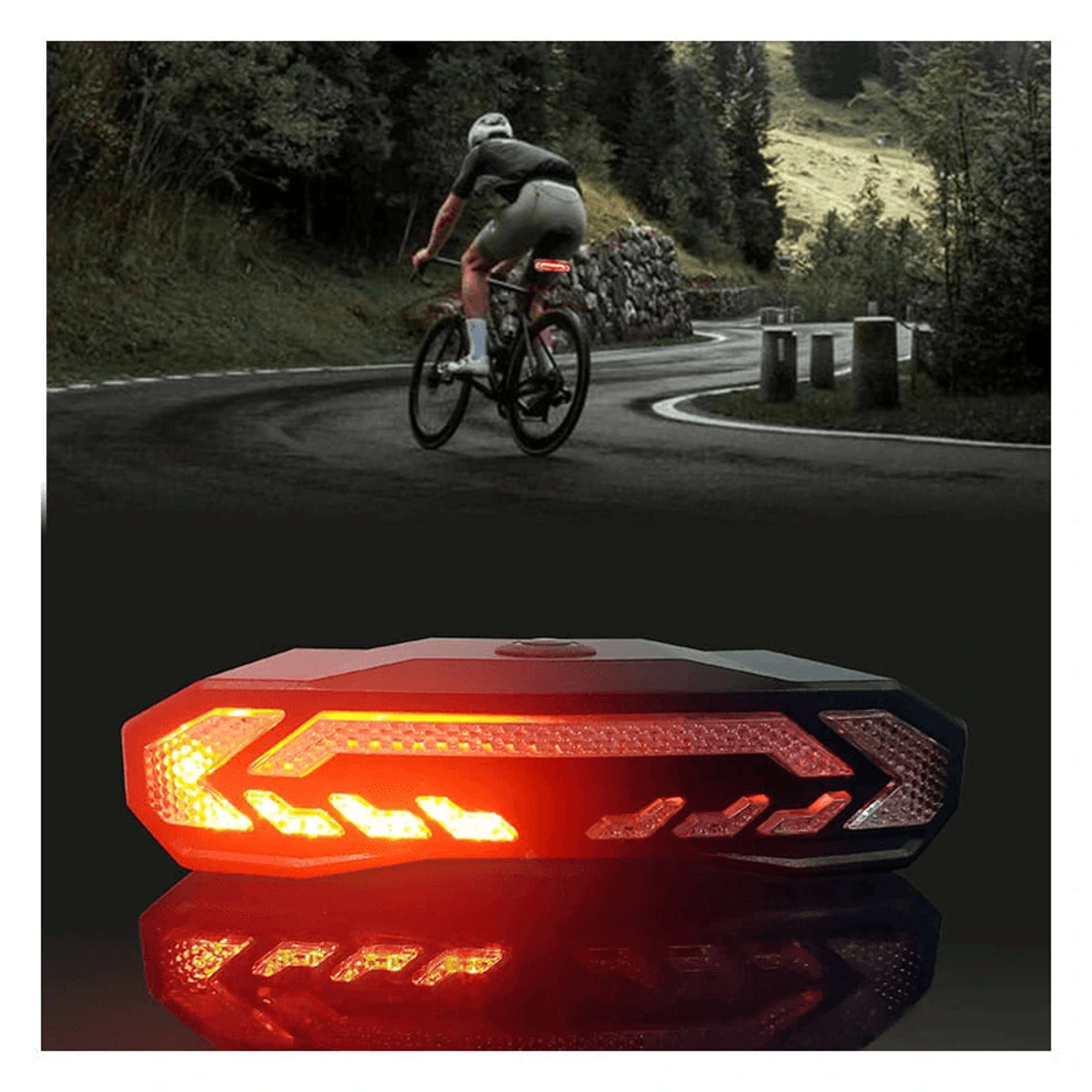 Smart Bike Taillight With Brake Sensing Turn Signals Remote Horn And Light Modes 3