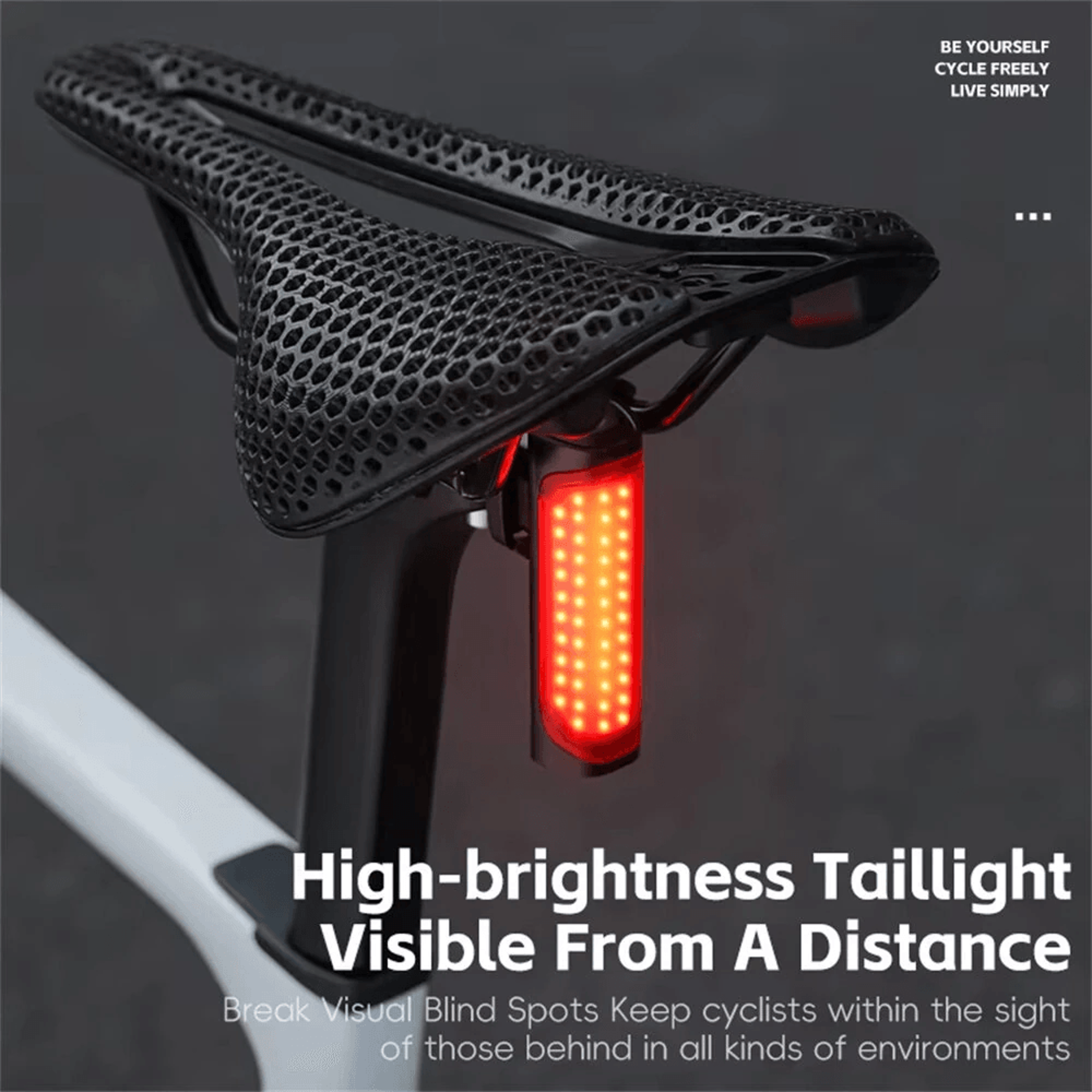 Smart Brake Sensor Bicycle Taillight Lumen Type C Rechargeable Rear Bike Light 7