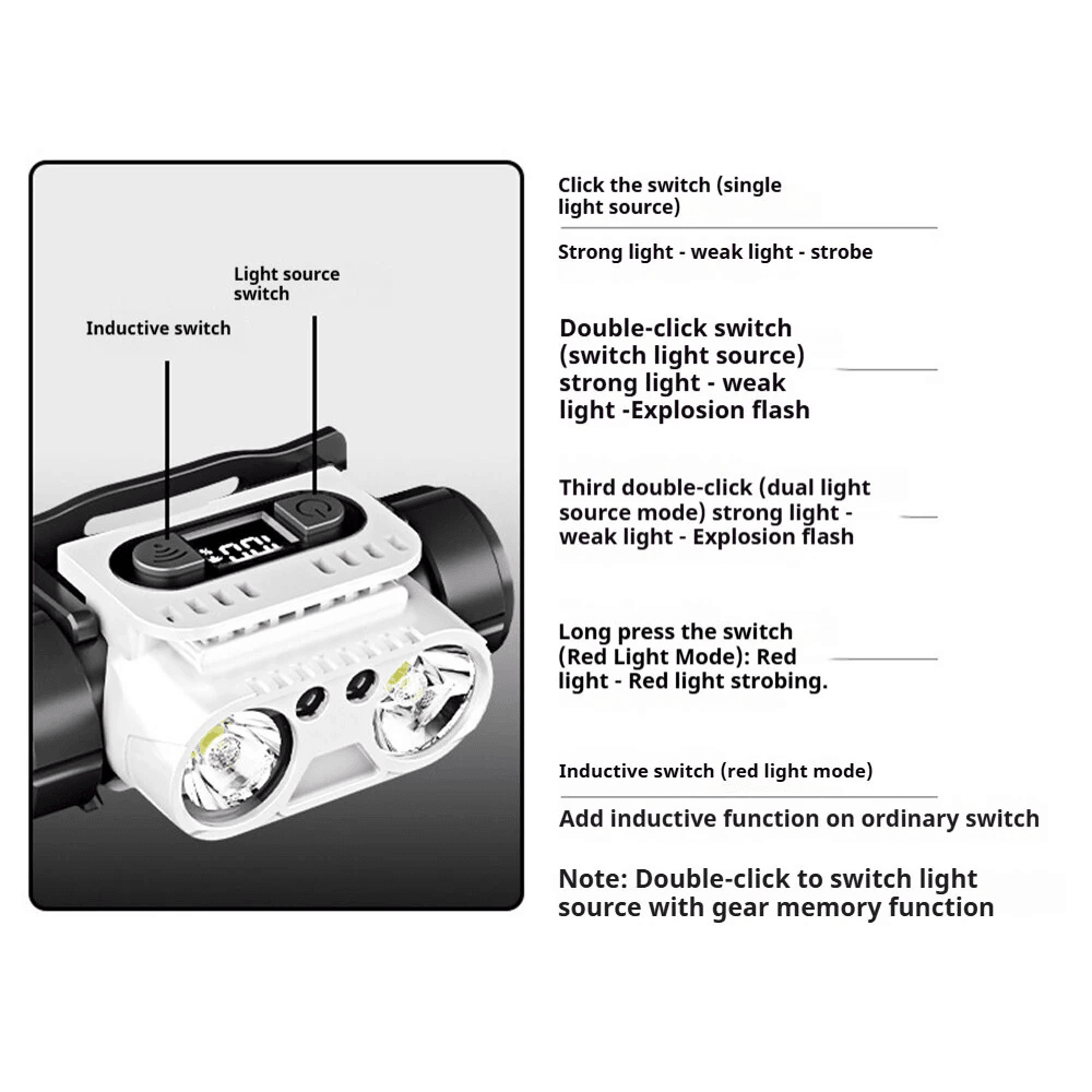 Lumen Rechargeable LED Headlamp With Motion Sensor And Adjustable Head Strap 6