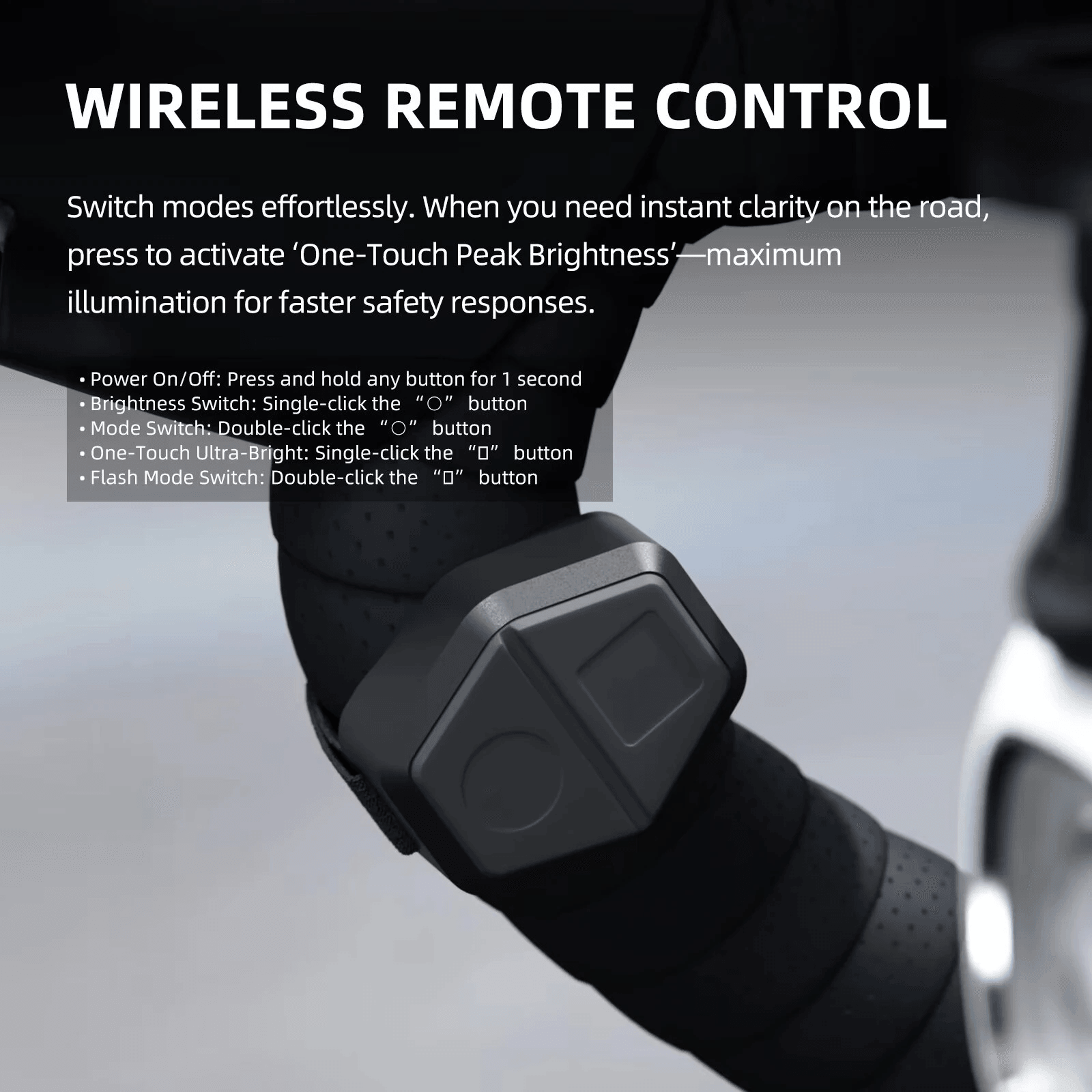 Lumen Wireless Remote Control Bike Headlight With Type C Charging 4