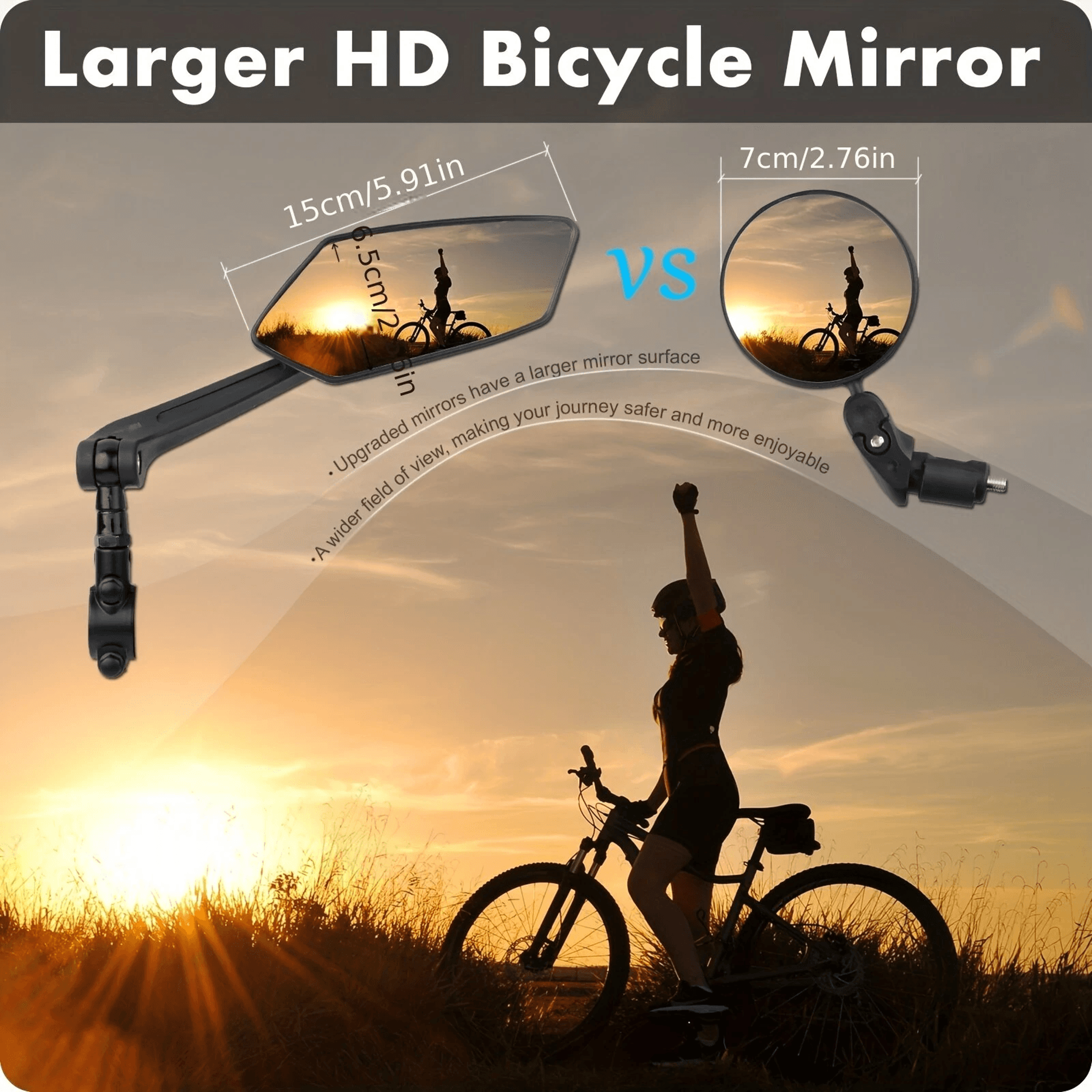 Bike Handlebar Mirrors With Adjustable Glass Rear View 5