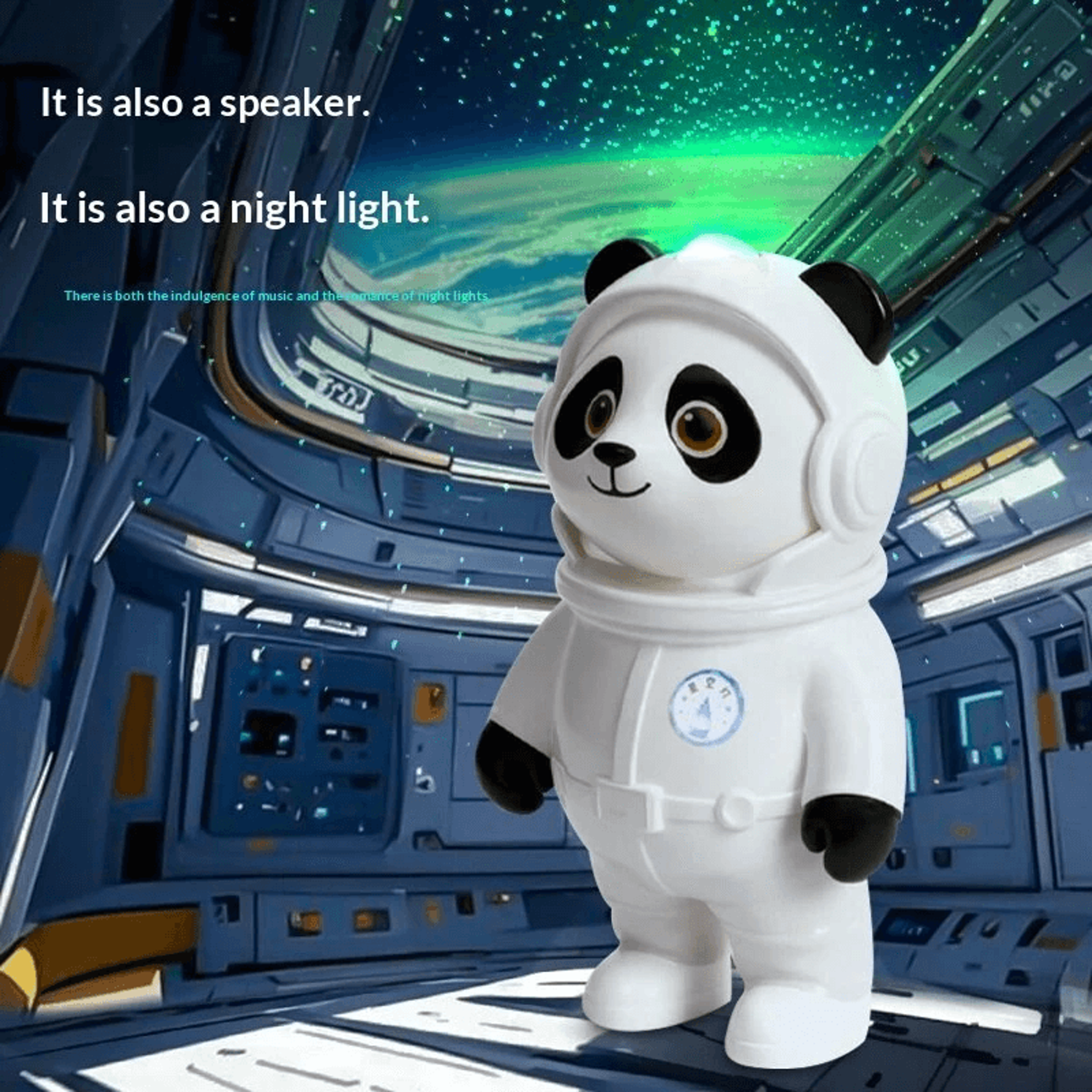 Panda Spaceman LED Galaxy Projector Night Light With Bluetooth Speaker 4