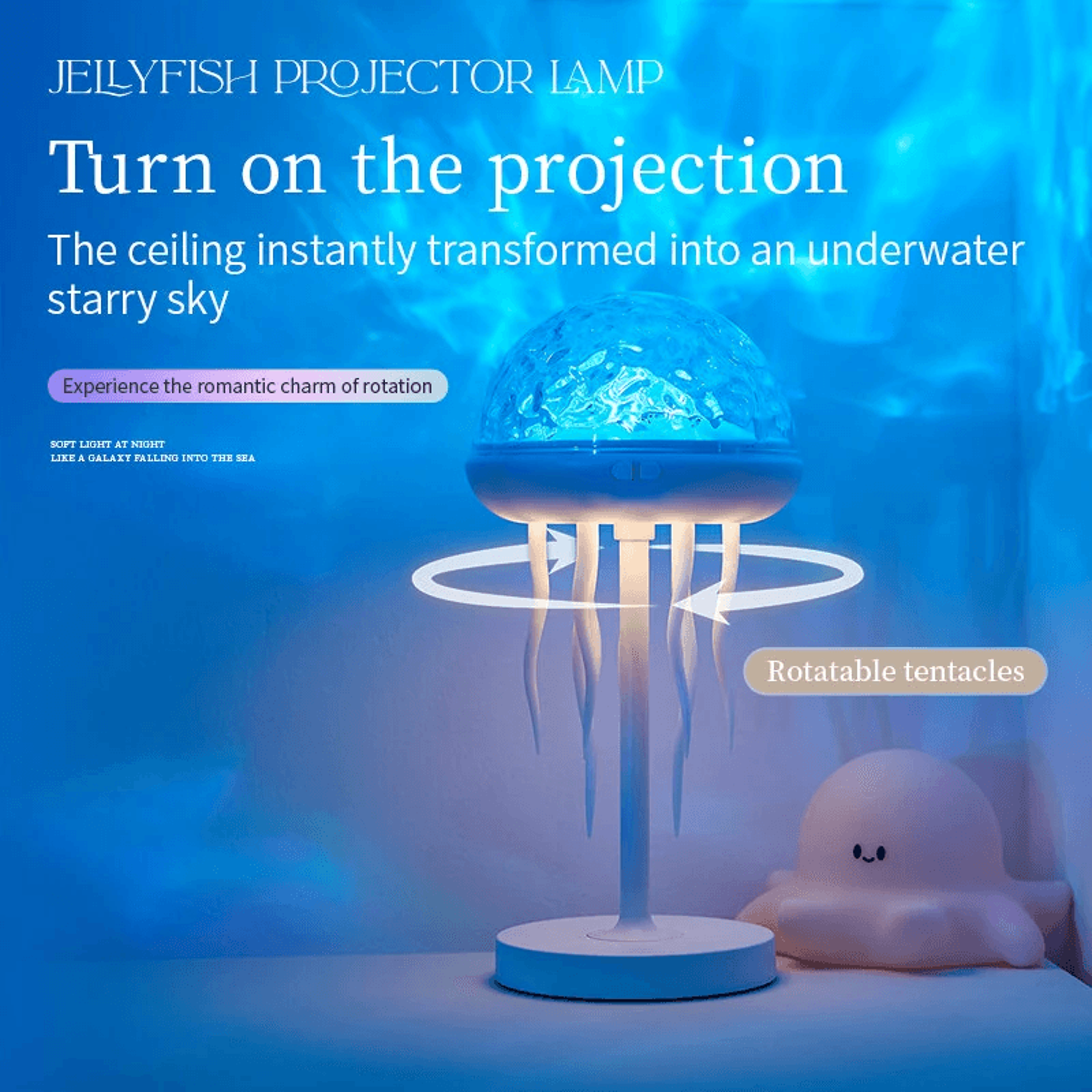 Jellyfish Projector Lamp With Remote Control Timer Dimmable LED Night Light 6