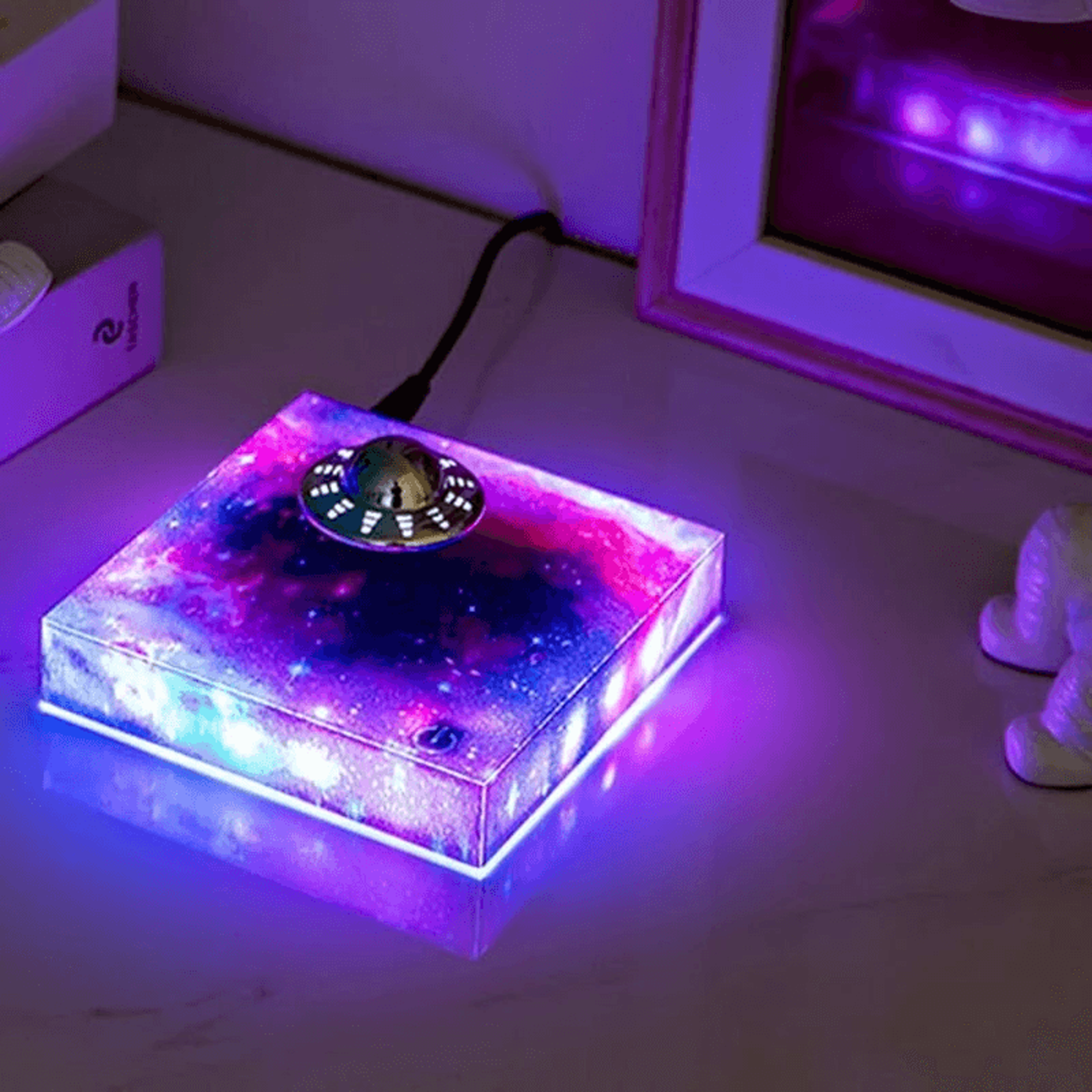 Magnetic Levitating UFO Night Light With RGB Galaxy Base And Touch Control 7