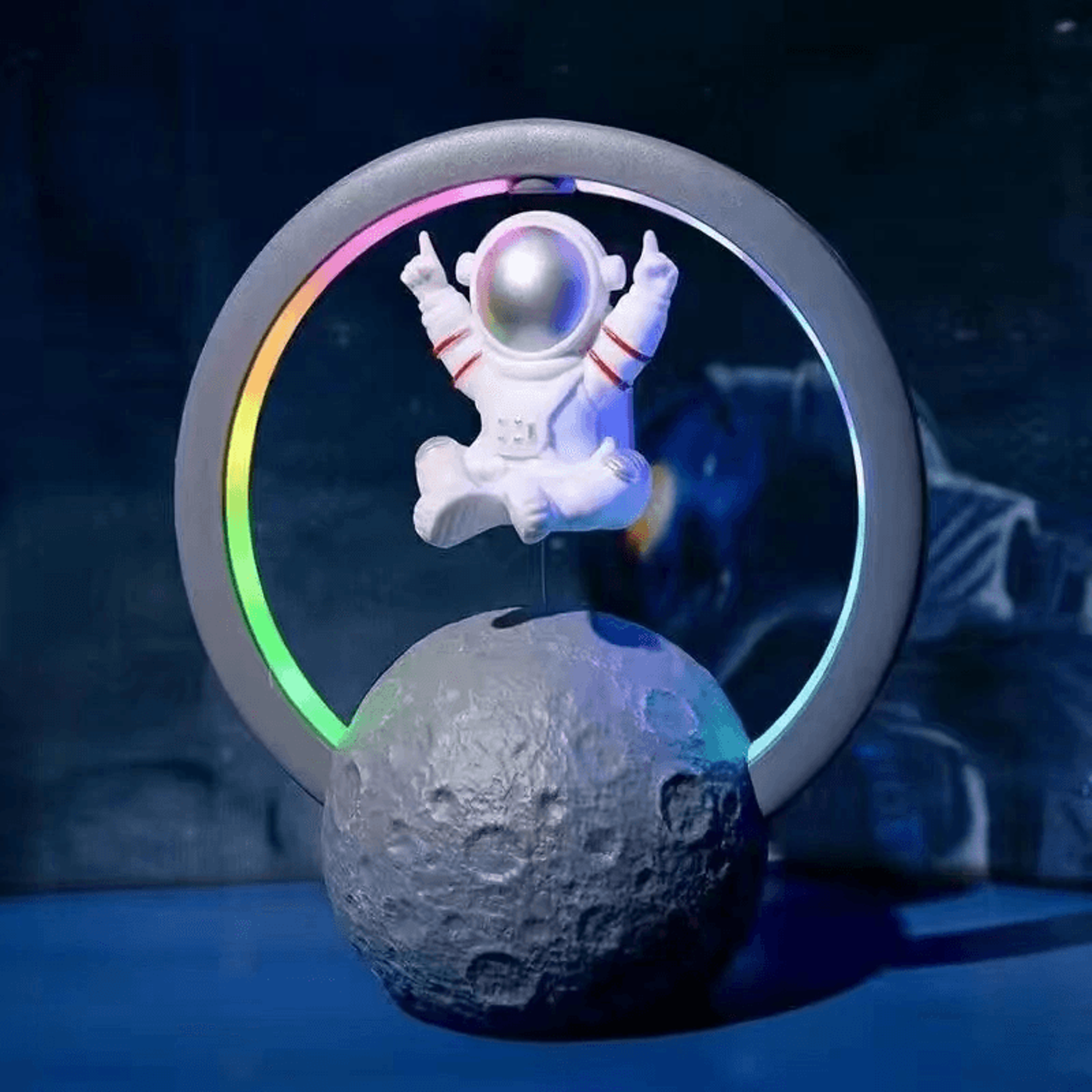 Magnetic Levitating Astronaut RGB Night Light With Bluetooth Speaker 10