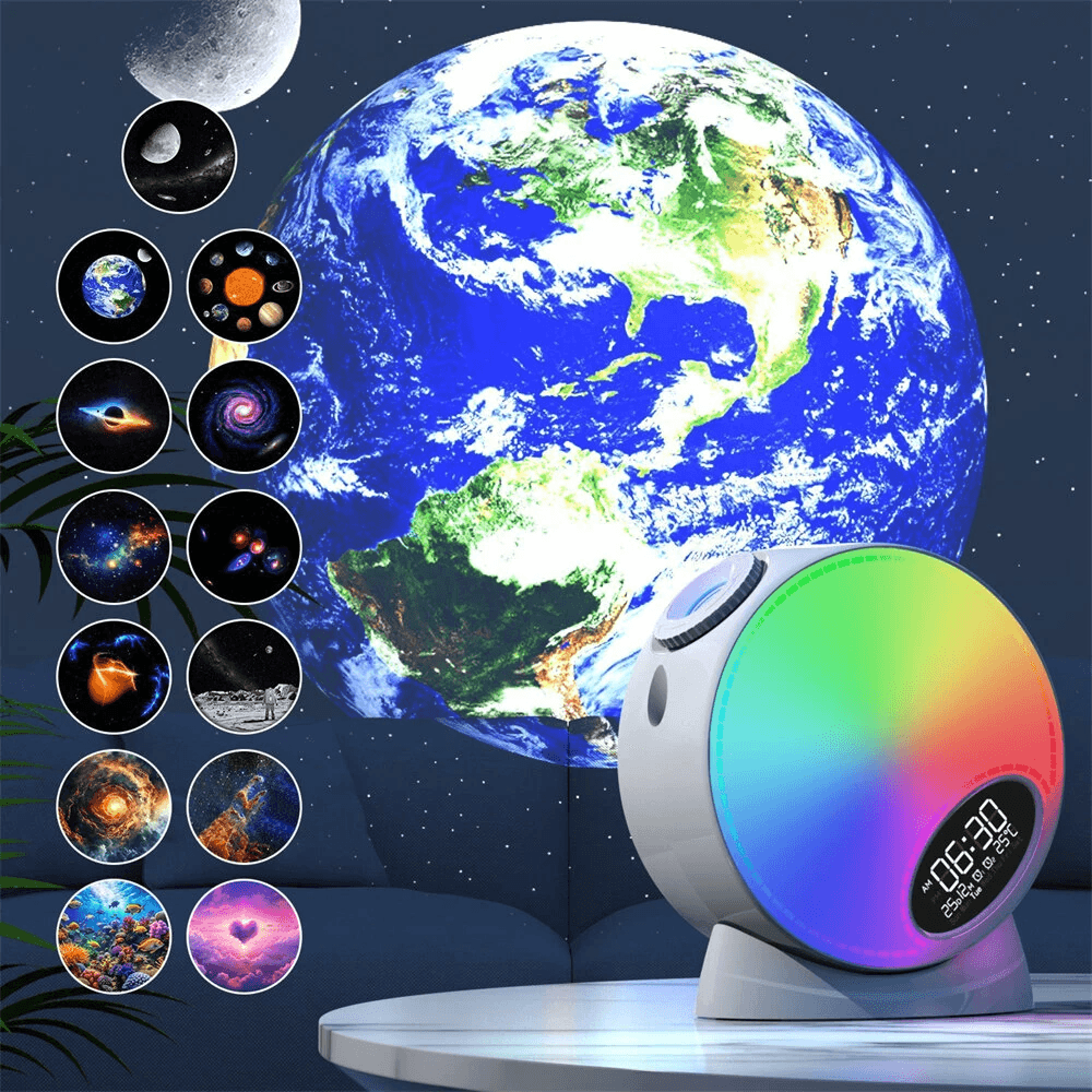 Starry Sky Projector Lamp With Bluetooth Speaker Films White Noise Alarm And Remote Control 4