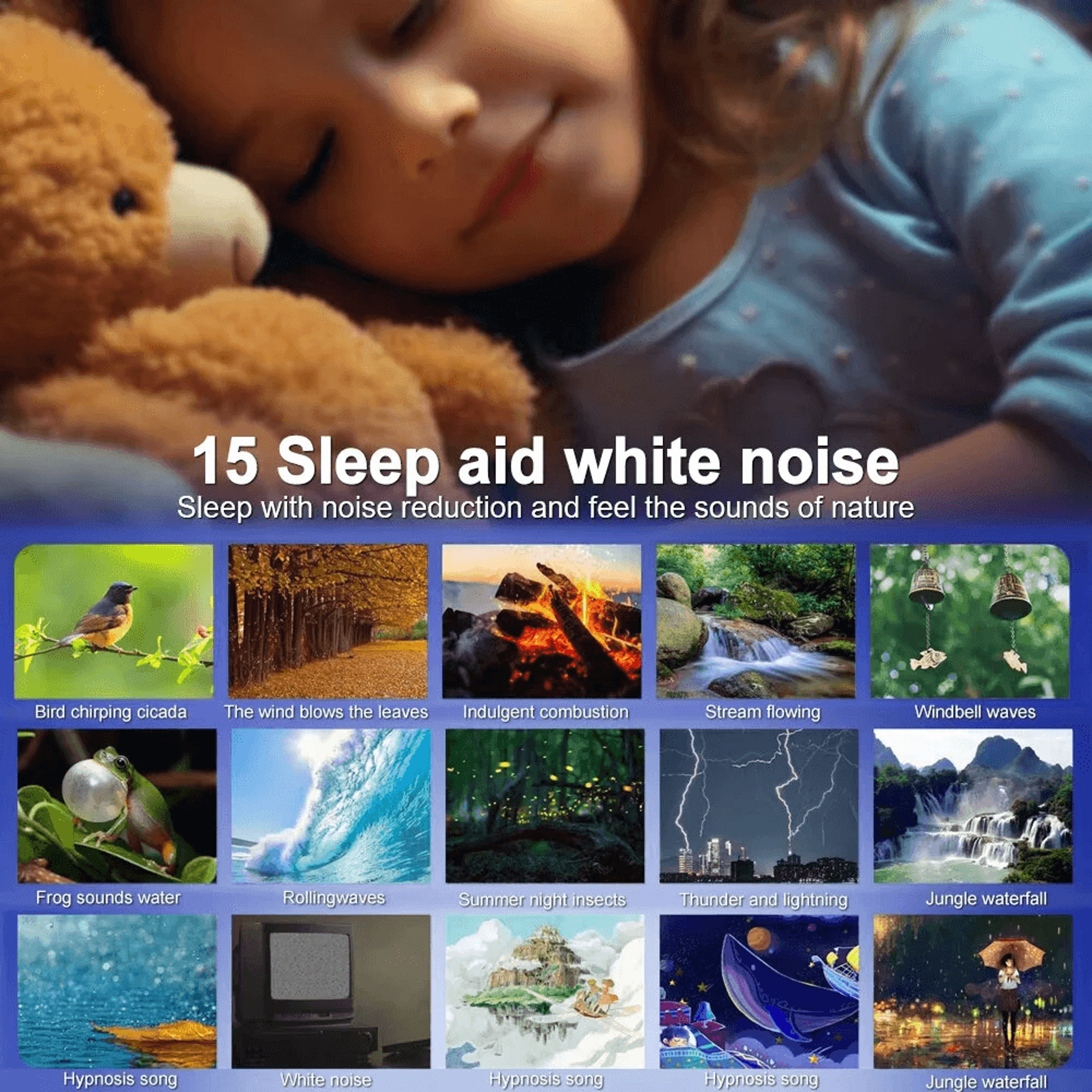 Starry Sky Projector Lamp With Bluetooth Speaker Films White Noise Alarm And Remote Control 2