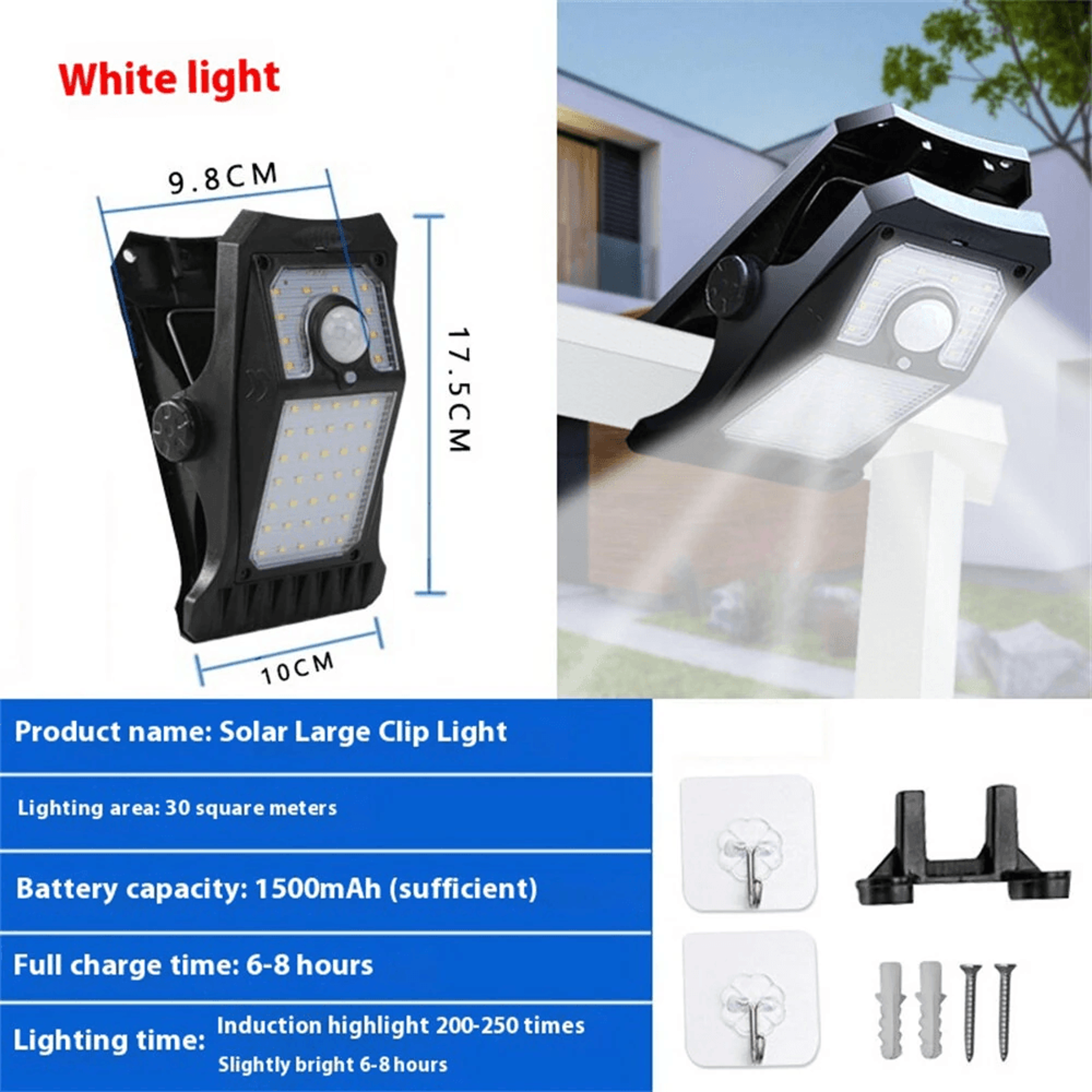 Solar Motion Sensor Outdoor Light With LEDs And Rechargeable Battery 7