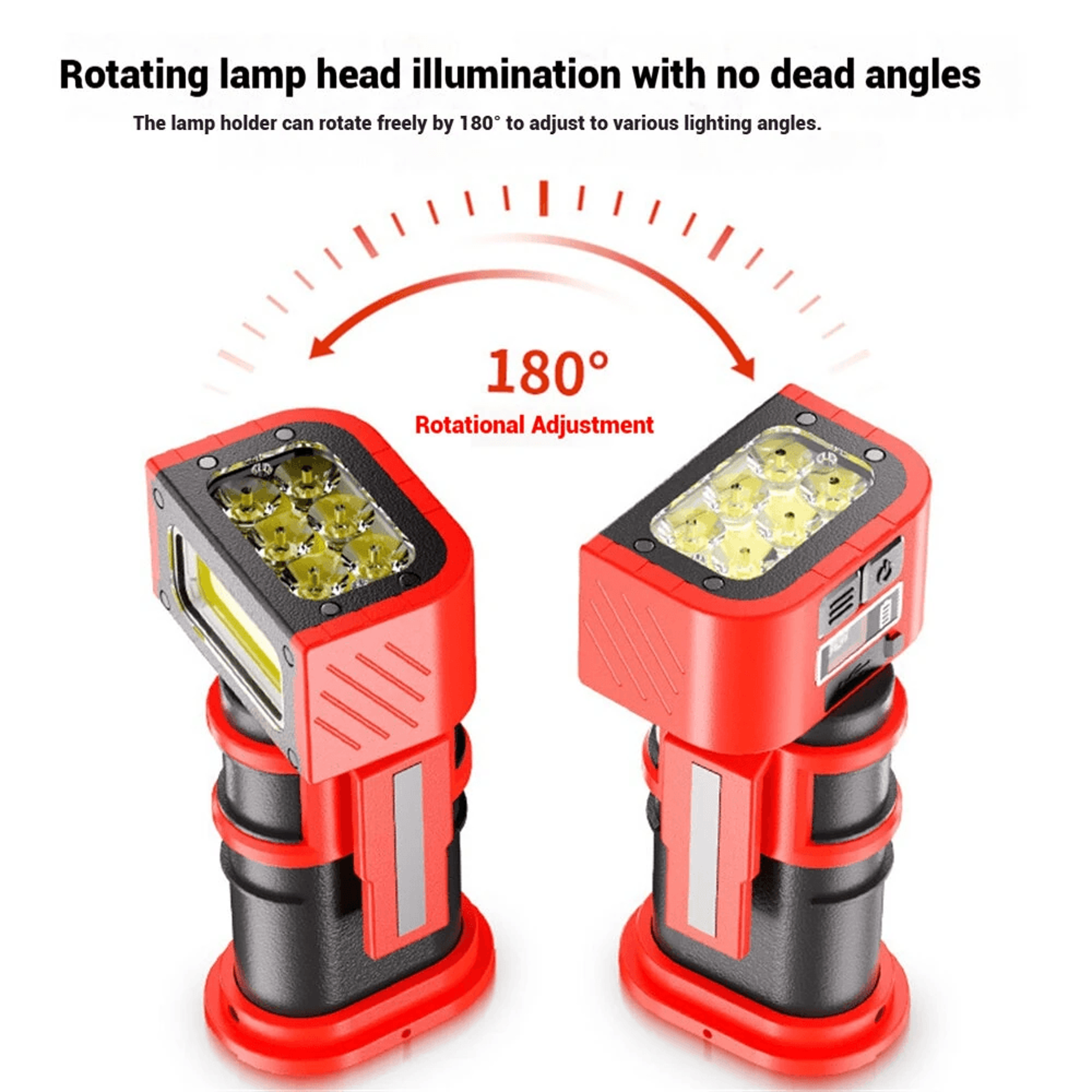 Portable Magnetic Rechargeable LED Work Light With Rotating Head 7