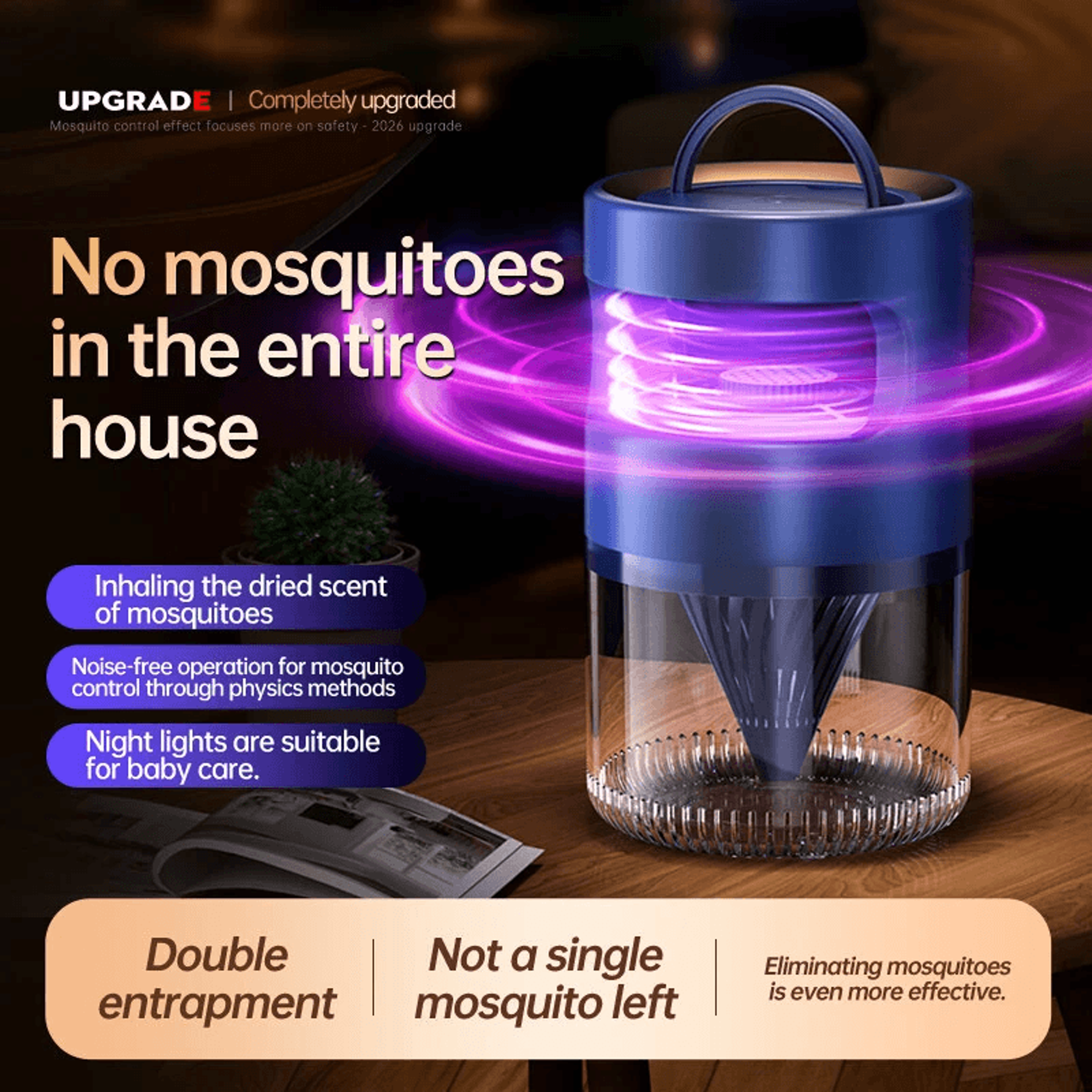 USB Rechargeable Mosquito Killer Lamp With Suction And Silent Operation 1