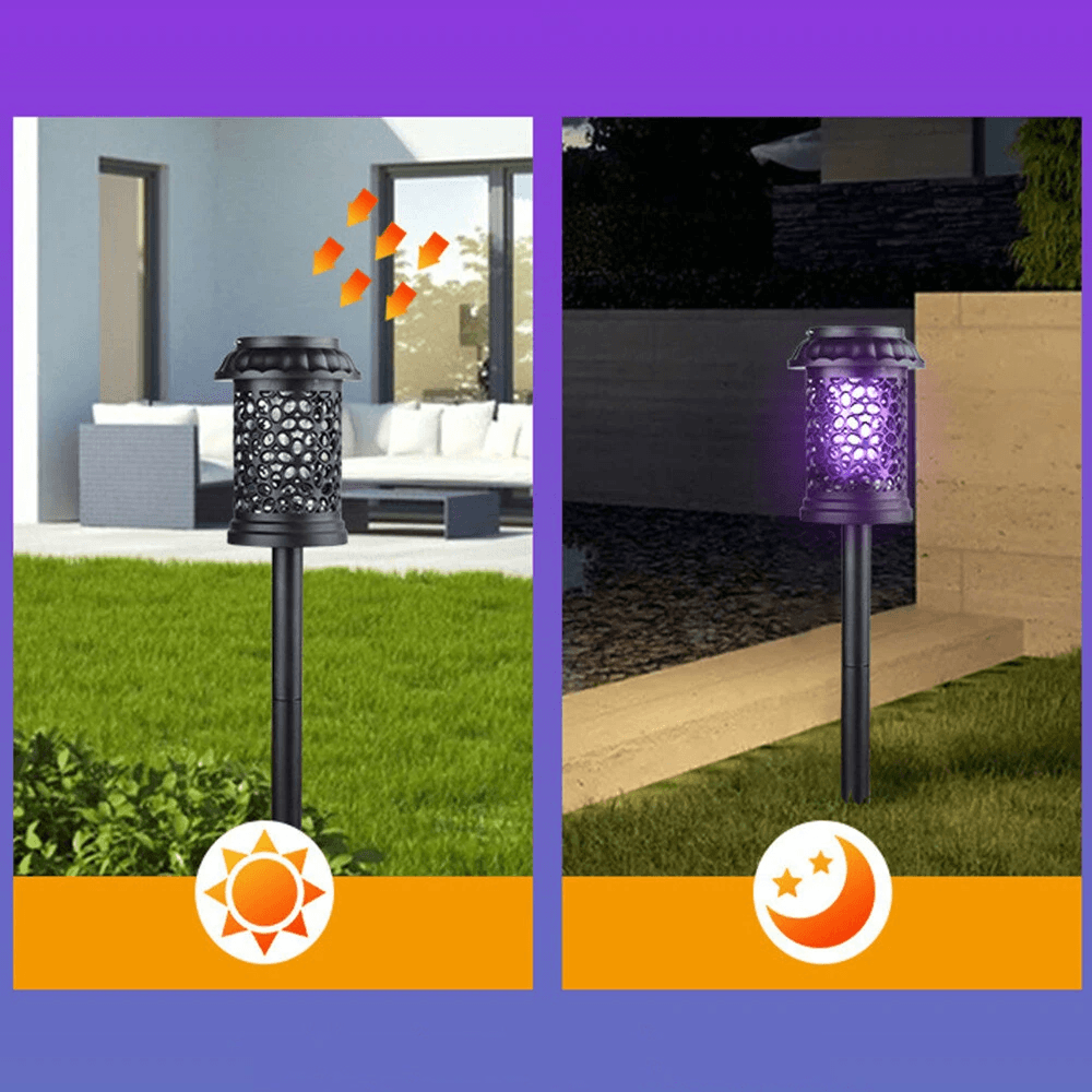 Solar Mosquito Killer Garden Light With Waterproof Way Mounting 4