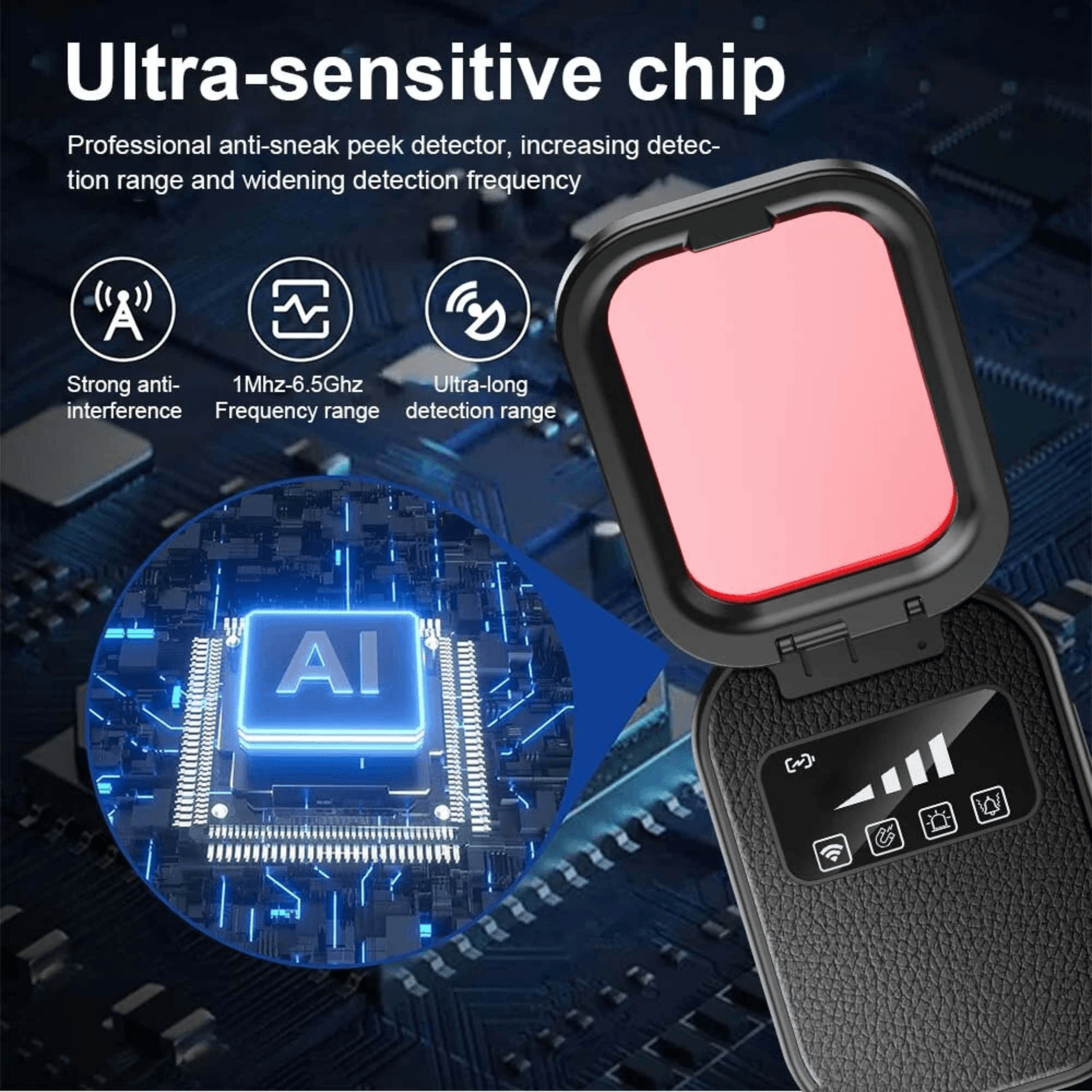 Portable Hidden Camera Detector With RF GPS Magnetic Field And Infrared Detection 2