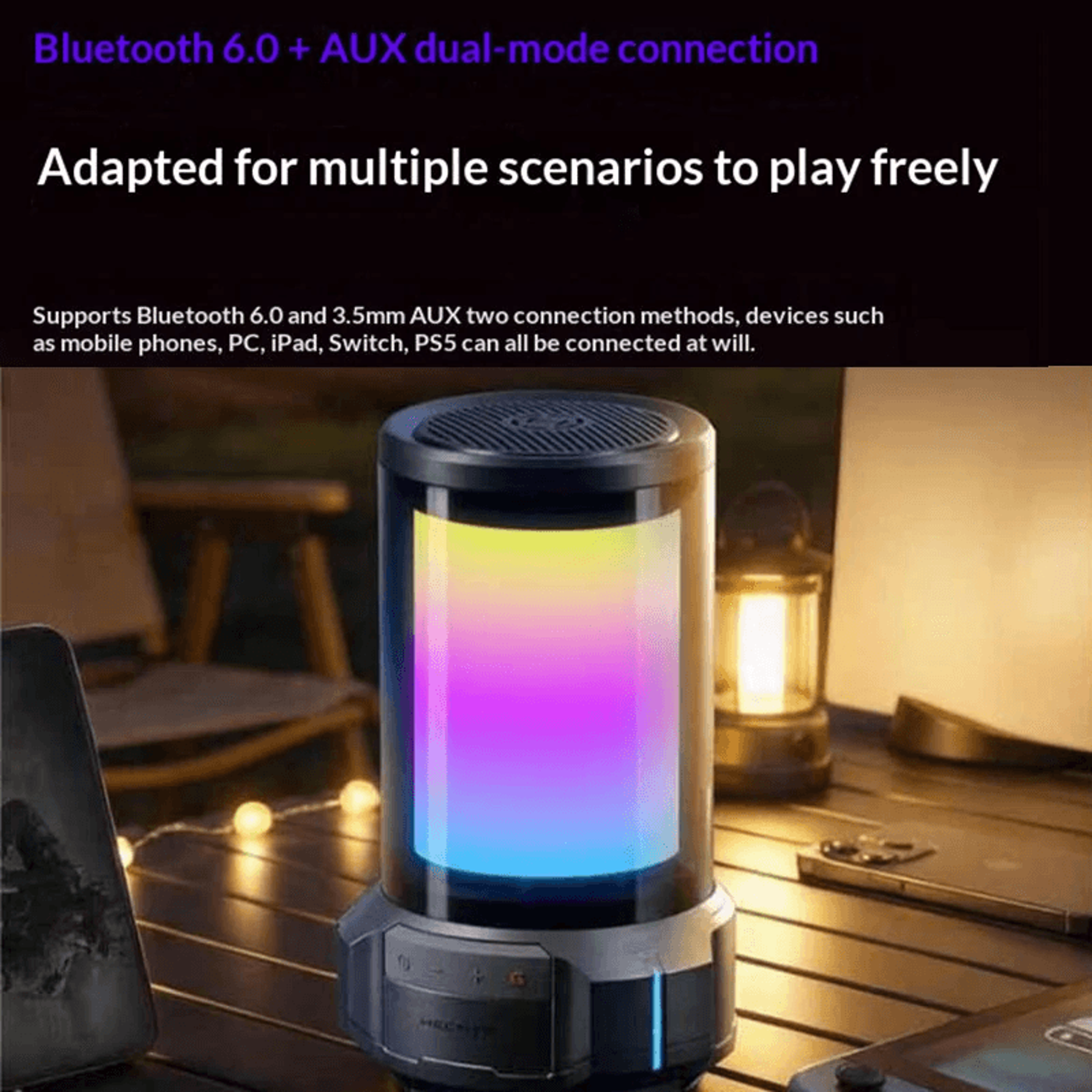 RGB Bluetooth Desktop Speaker With TWS And Output 4