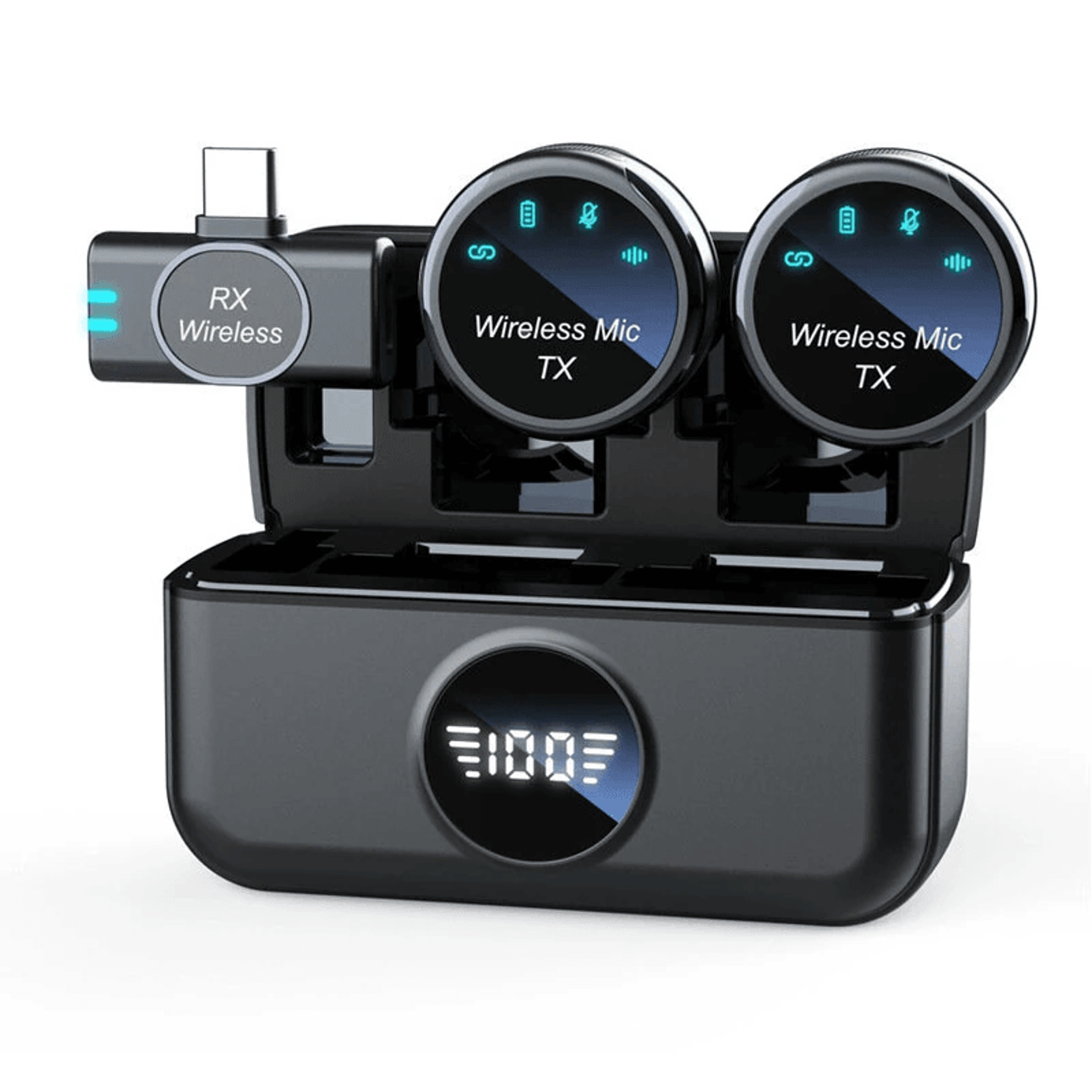 Wireless Lavalier Microphone With Charging Case DSP Noise Cancellation And Dual Microphones 6
