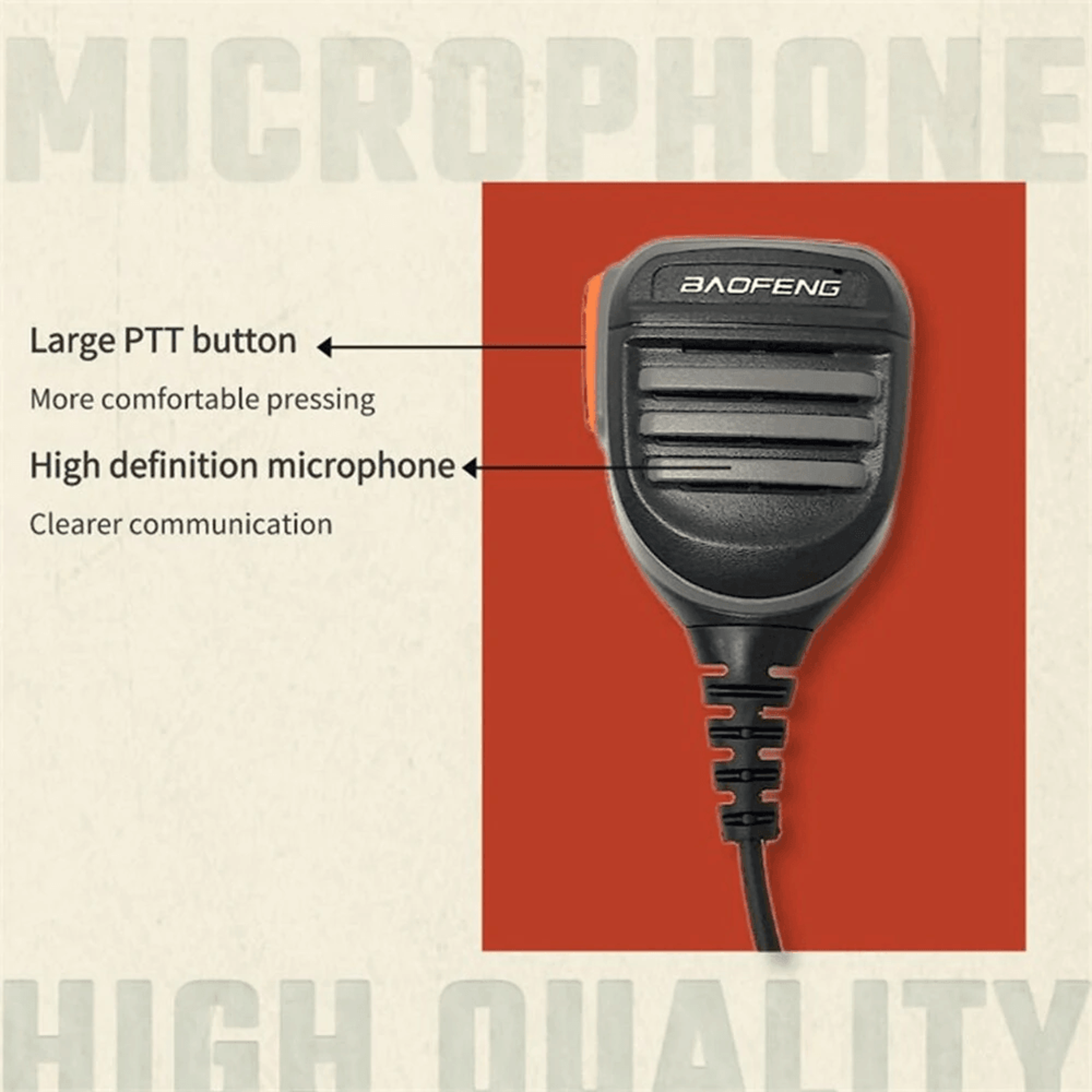 Walkie Talkie Speaker Microphone With Large PTT Button And Degree Rotating Clip 2