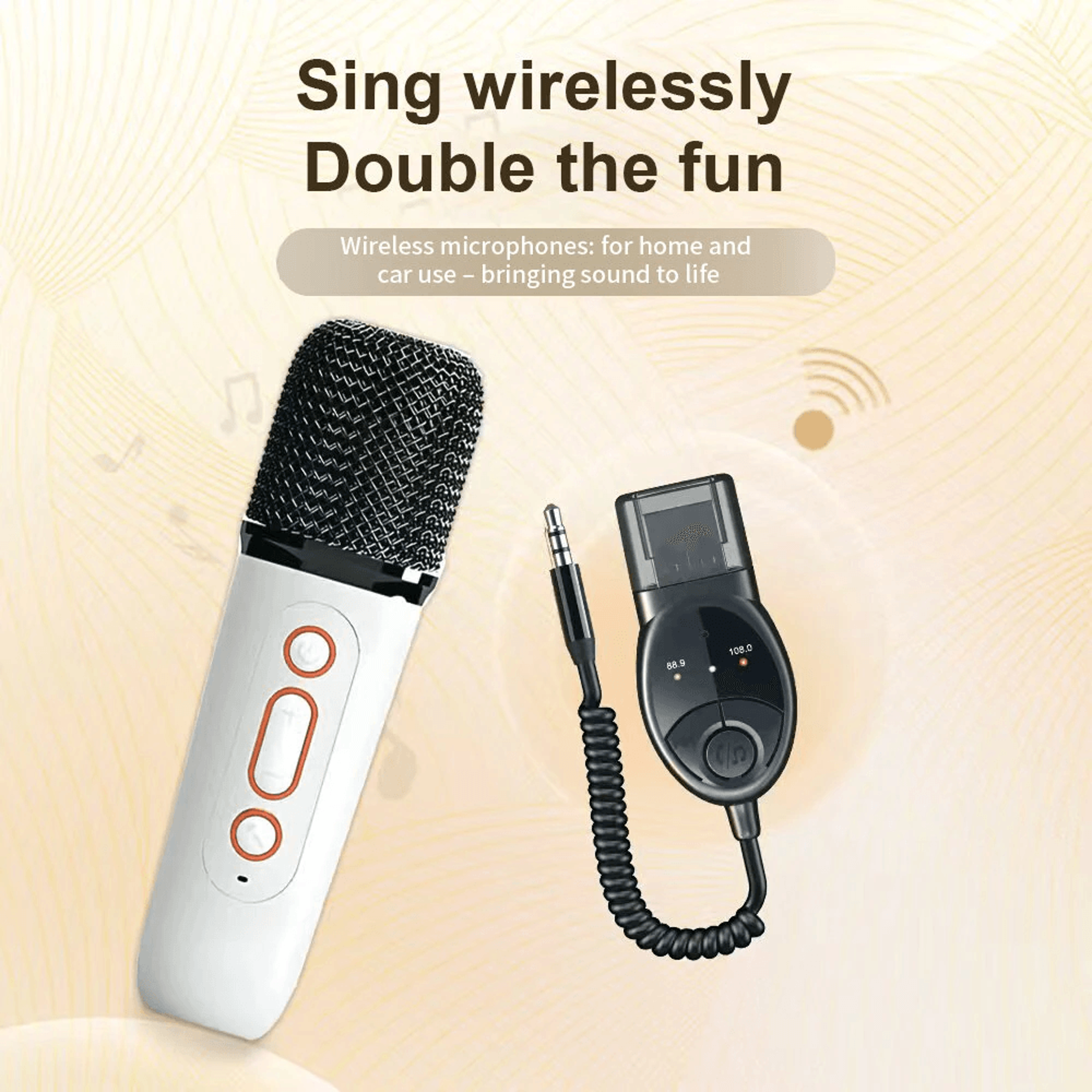 Wireless Karaoke Microphone Set With Bluetooth Receiver And Vocal Removal 1