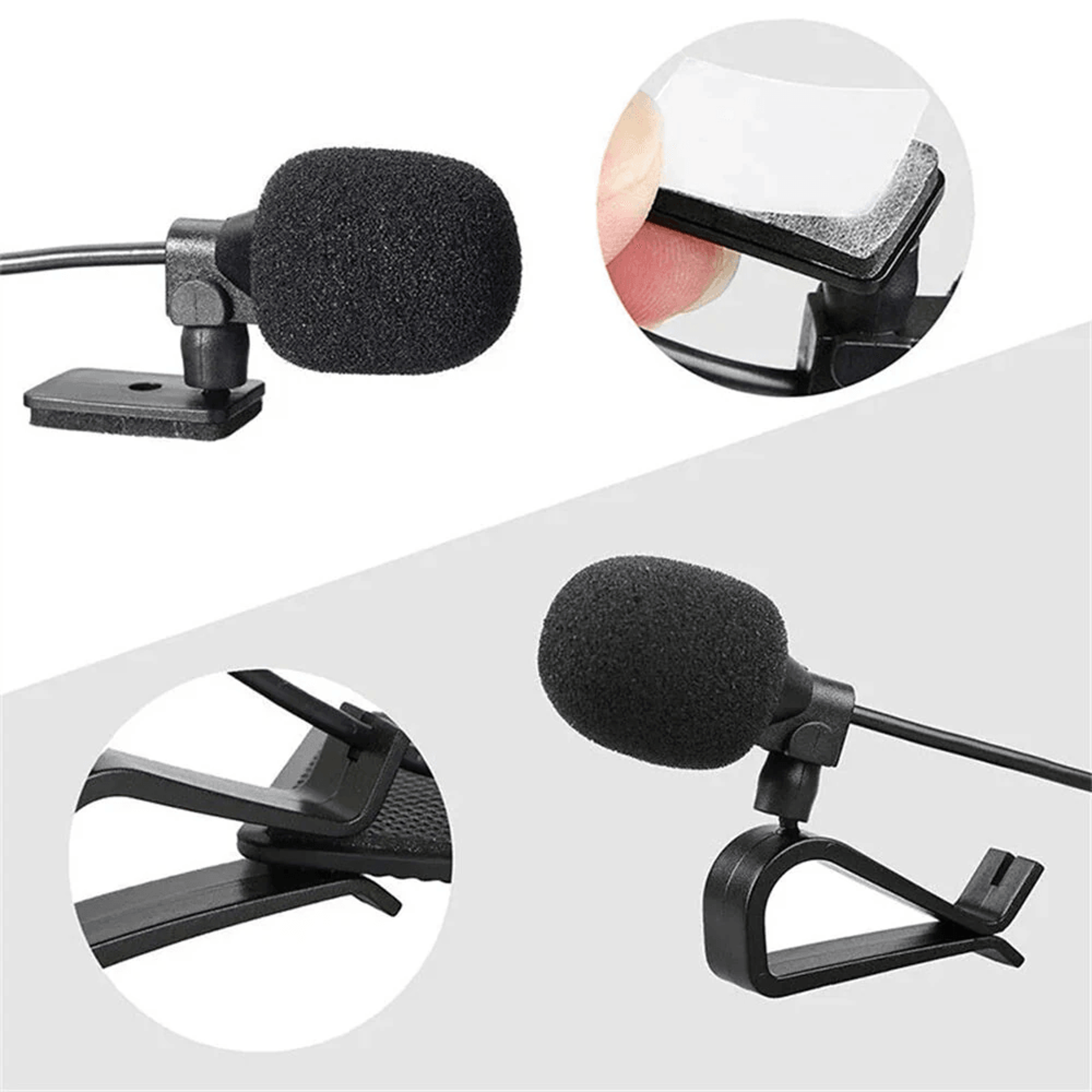 Car Audio Microphone With Plug Cable And Dual Mounting Options 2