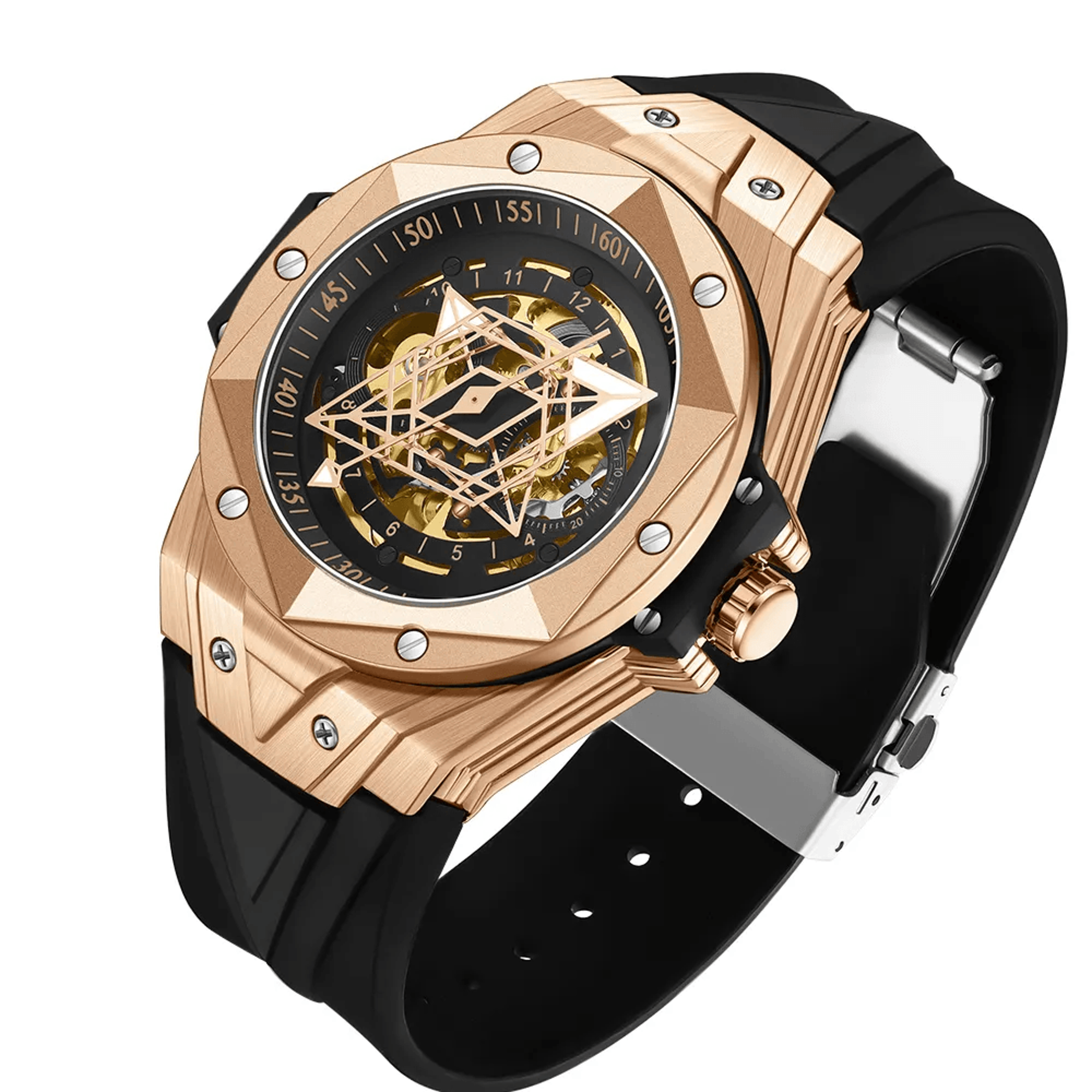 Automatic Mechanical Skeleton Watch With Alloy Case And Water Resistant Design 7