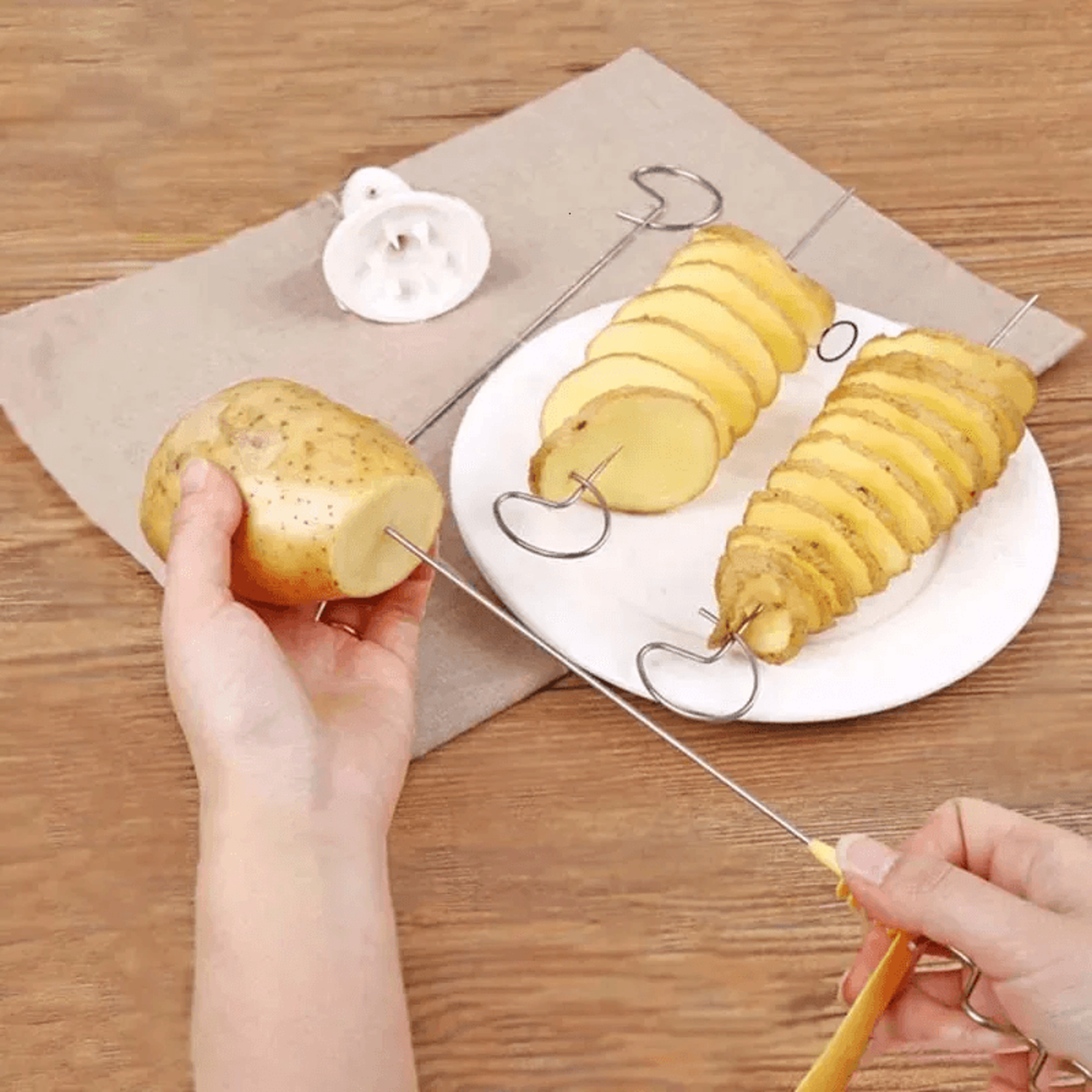 Potato Spiral Cutter Machine Automatic Vegetable Slicer For Creative Kitchen Snacks 2