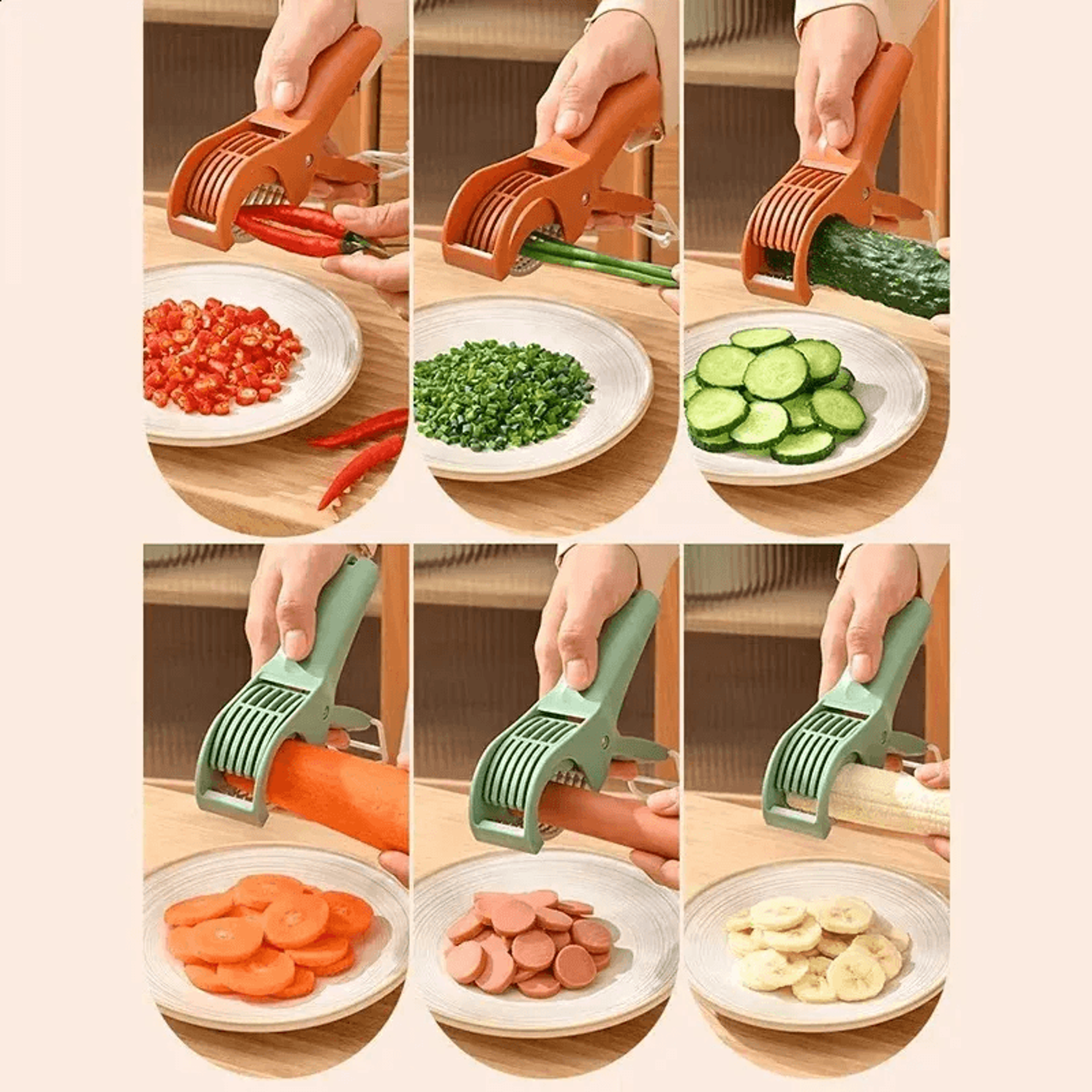 Stainless Steel Vegetable And Fruit Slicer With Multifunctional Cutting Design 2