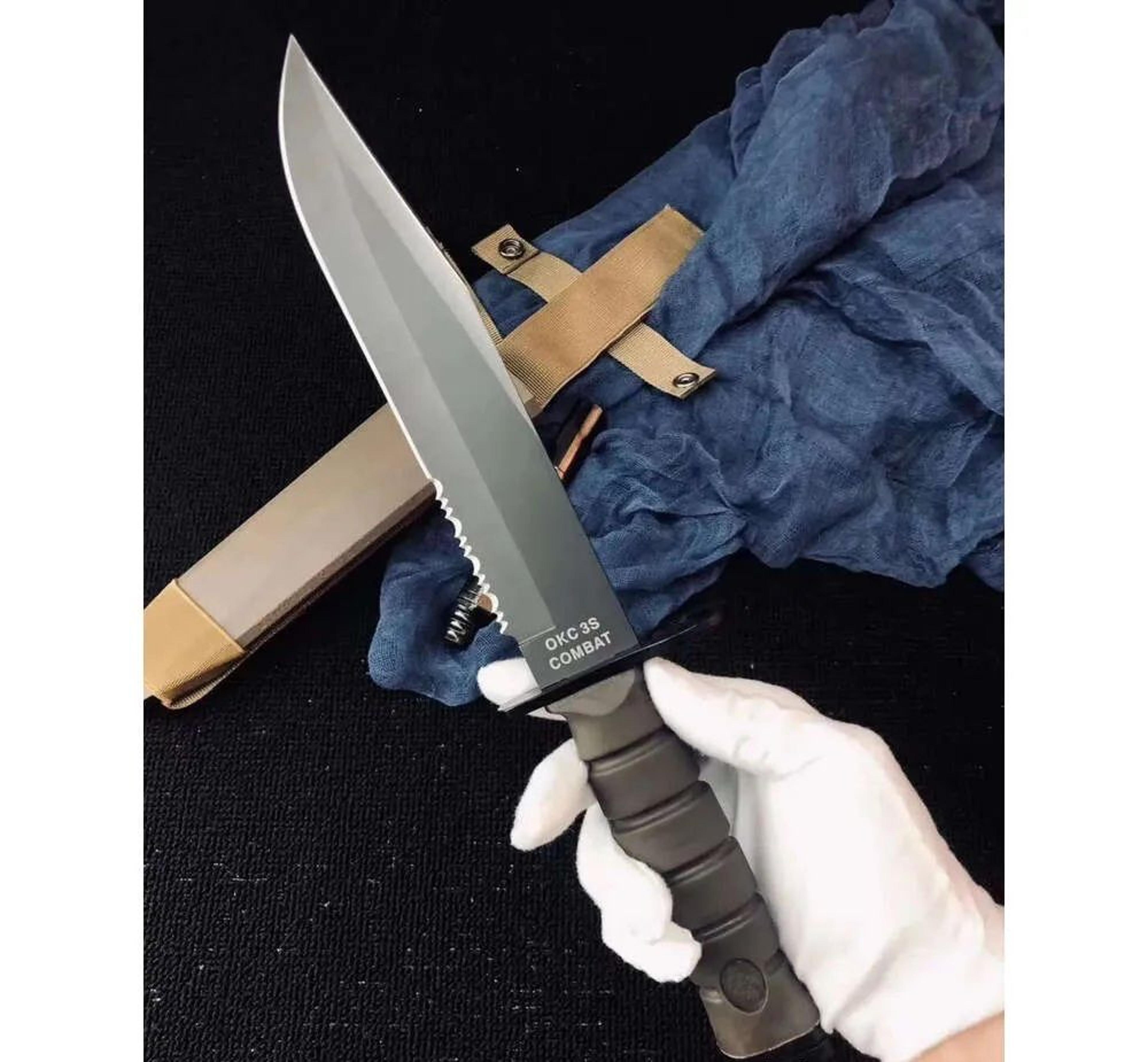 Fixed Blade Camping Knife With Carbon Steel Blade And Kraton Handle 2