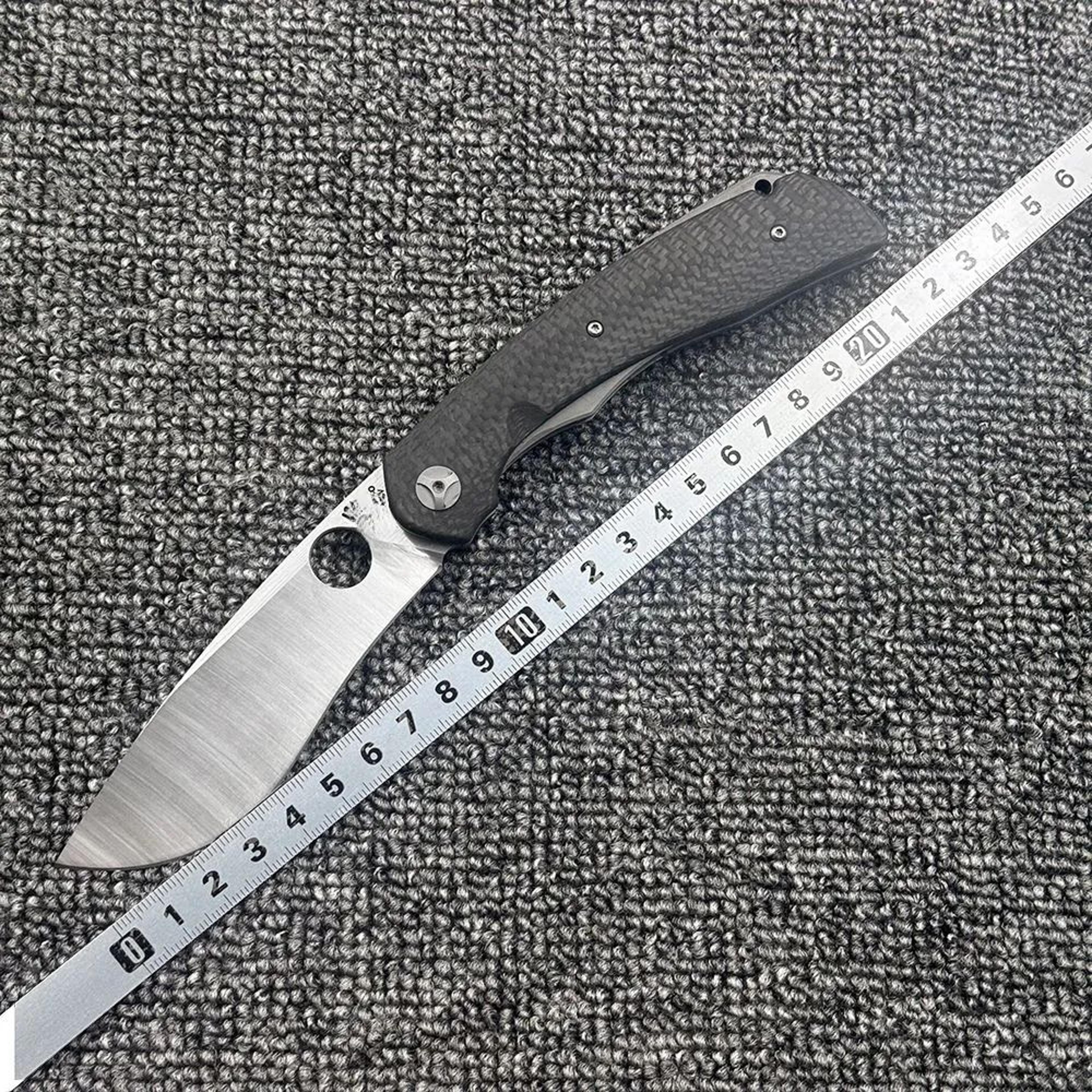 Carbon Fiber Folding Pocket Knife With Steel Blade And Pocket Clip For EDC Camping 3
