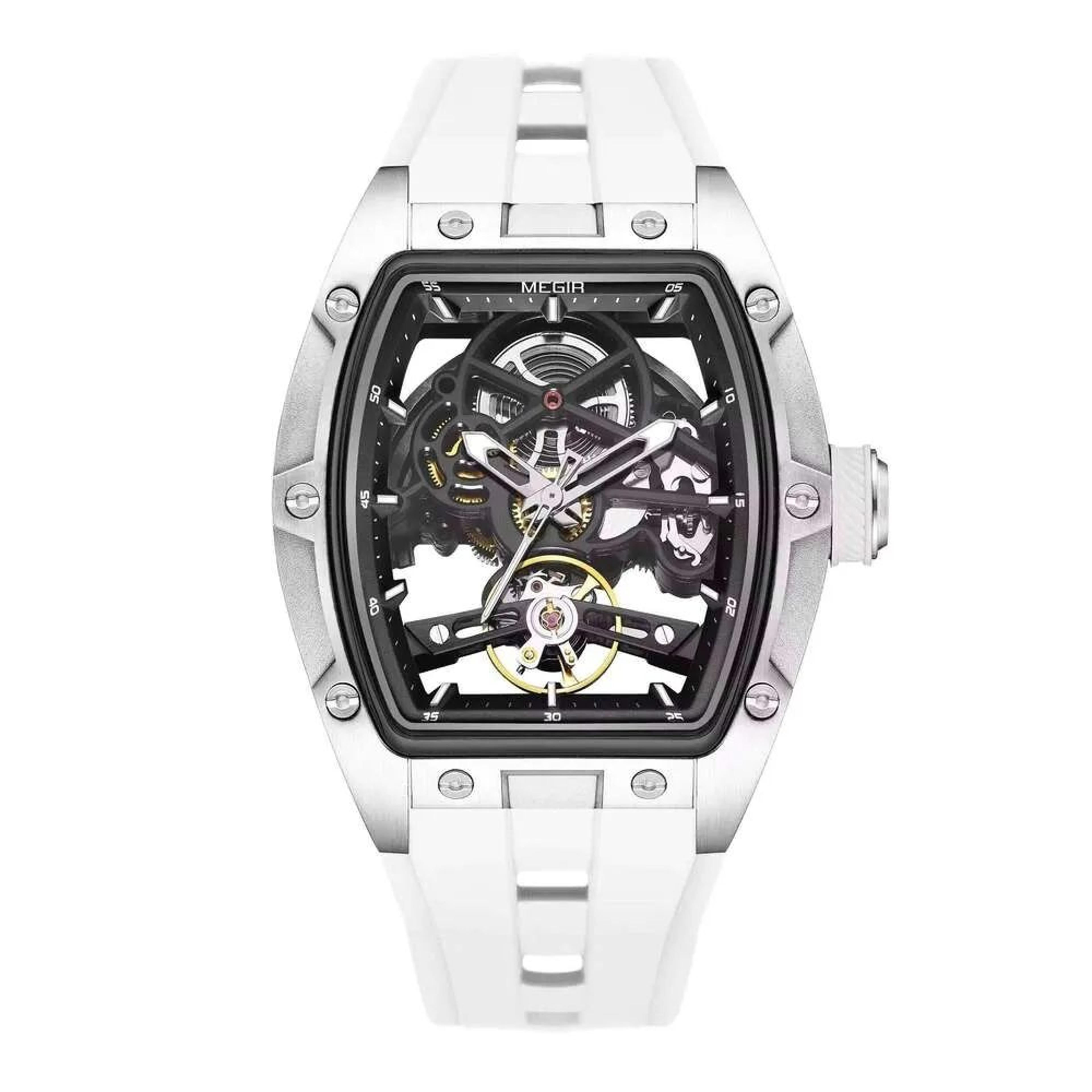 Mens Automatic Skeleton Watch With Luminous Hands And Silicone Strap 11