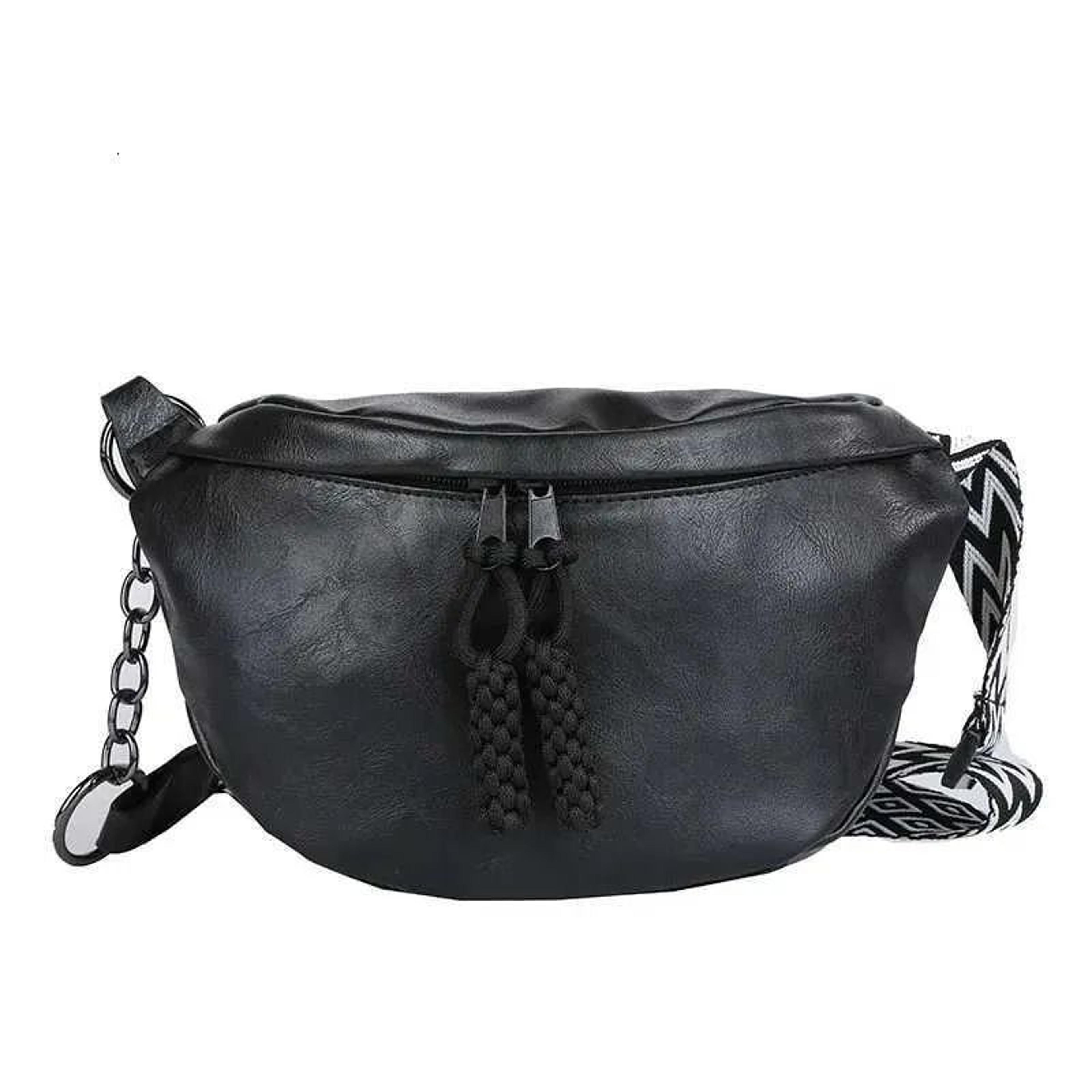 Crocodile Pattern Waist Bag With Chain Strap For Crossbody And Shoulder Wear 0