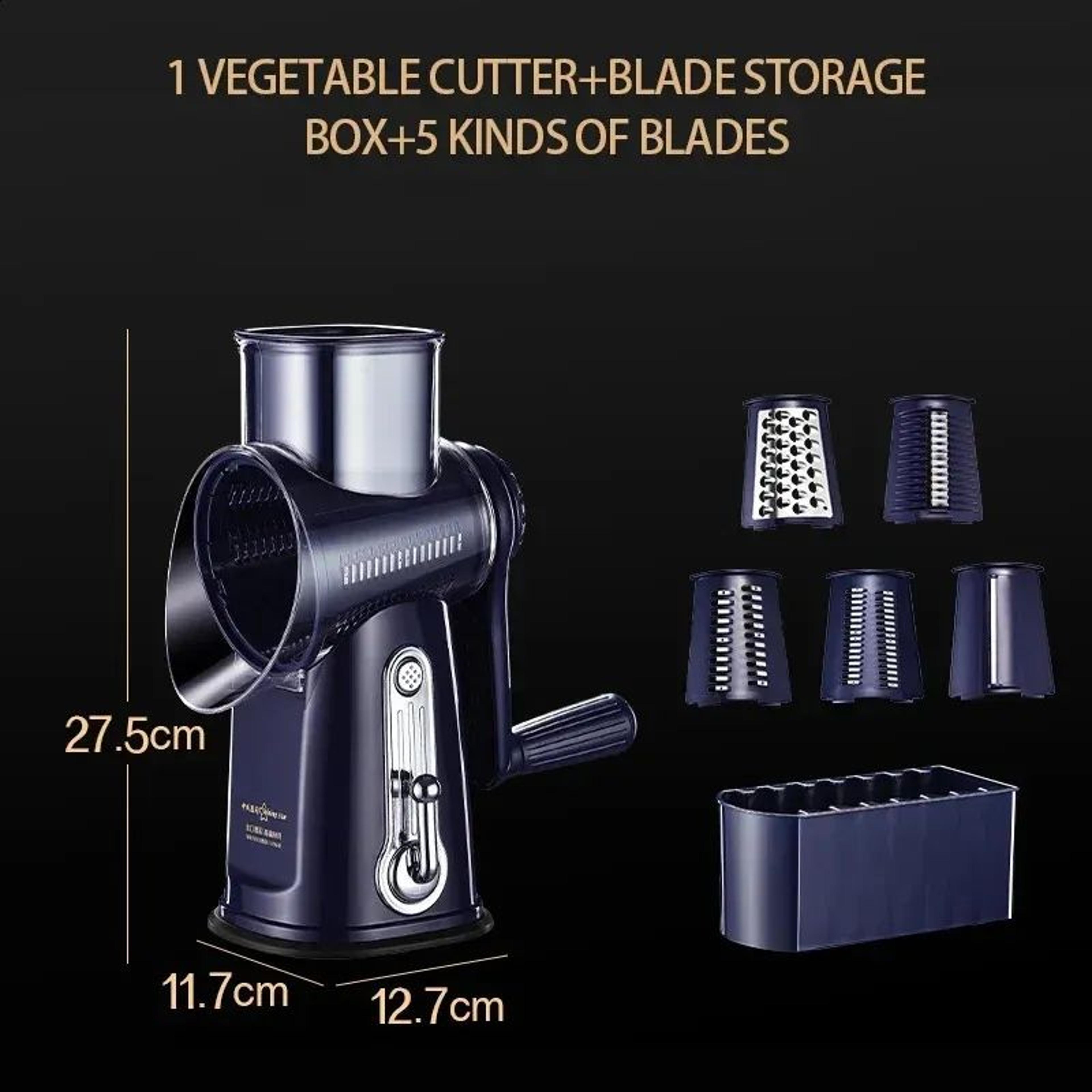 Rotary Vegetable Chopper And Cheese Grater With Interchangeable Drum Blades 4