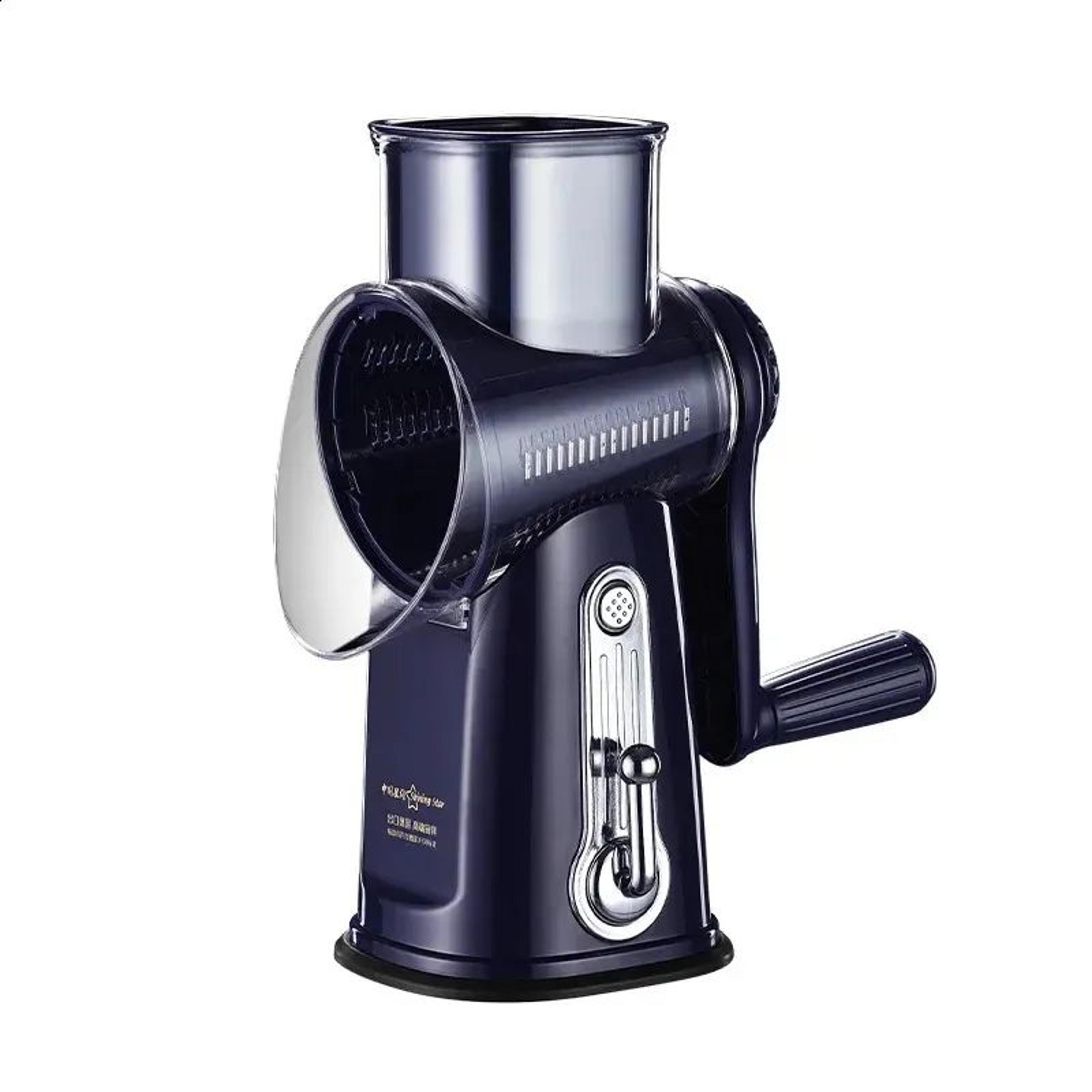 Rotary Vegetable Chopper And Cheese Grater With Interchangeable Drum Blades 0