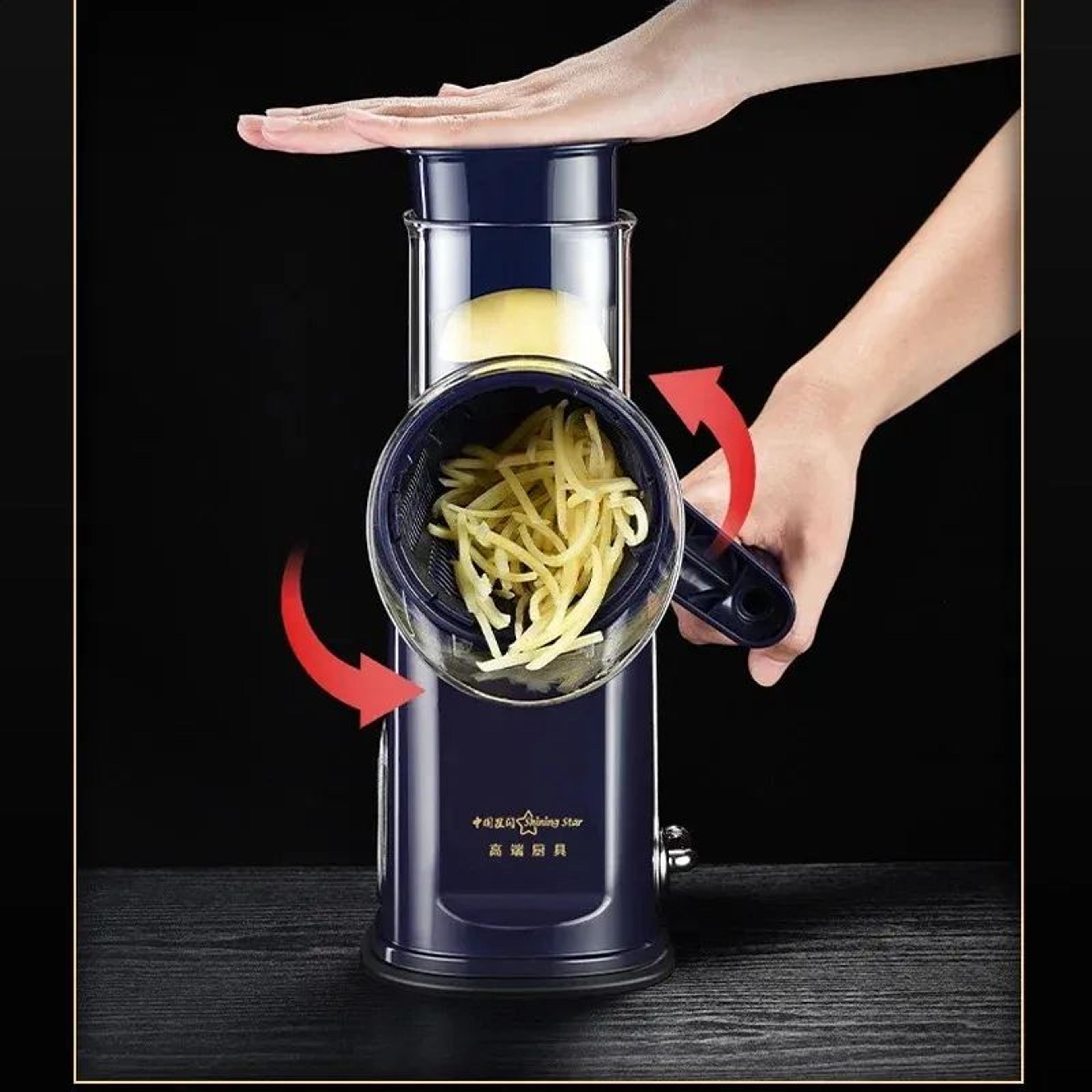Rotary Vegetable Chopper And Cheese Grater With Interchangeable Drum Blades 3