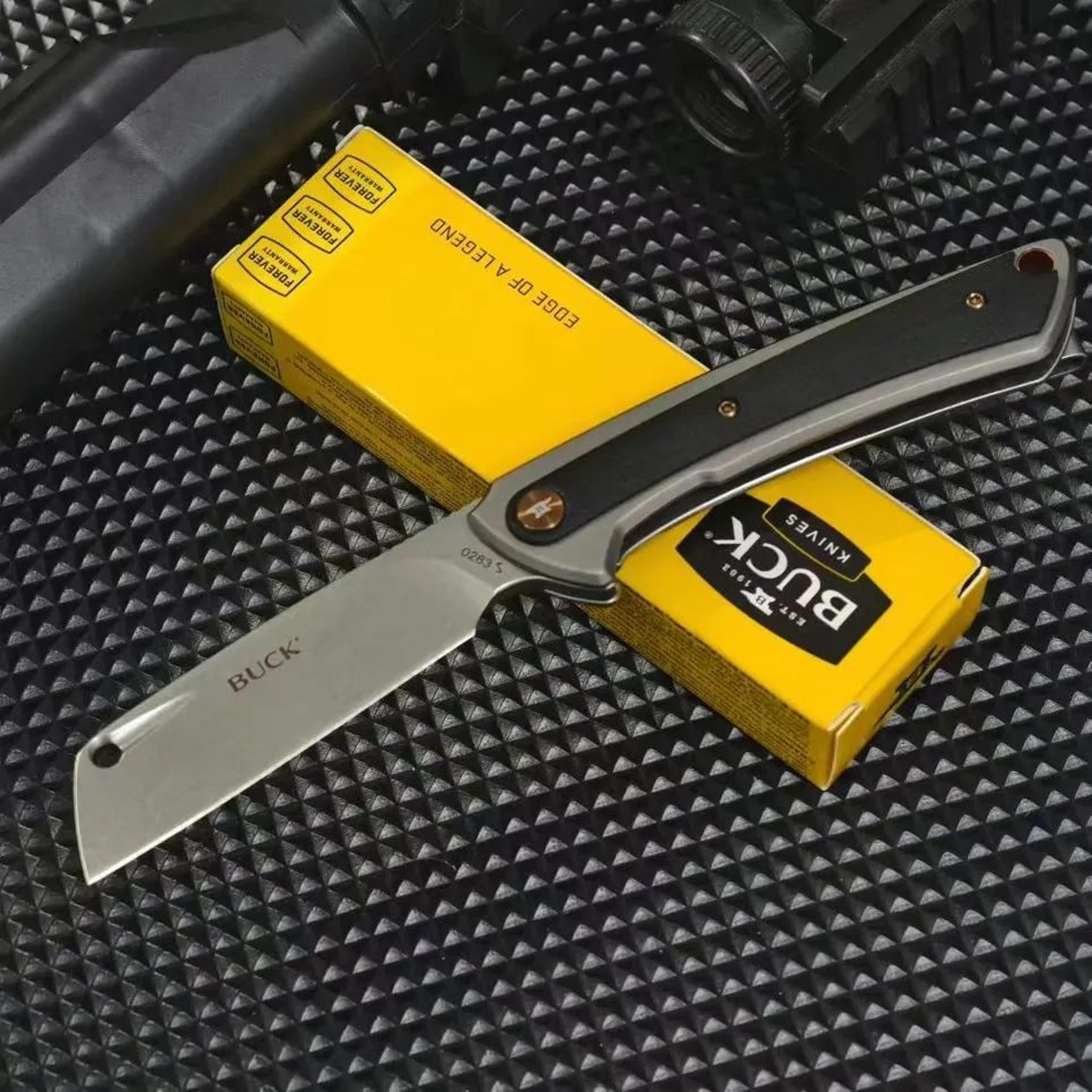 Folding Pocket Knife With Steel Cleaver Blade 4