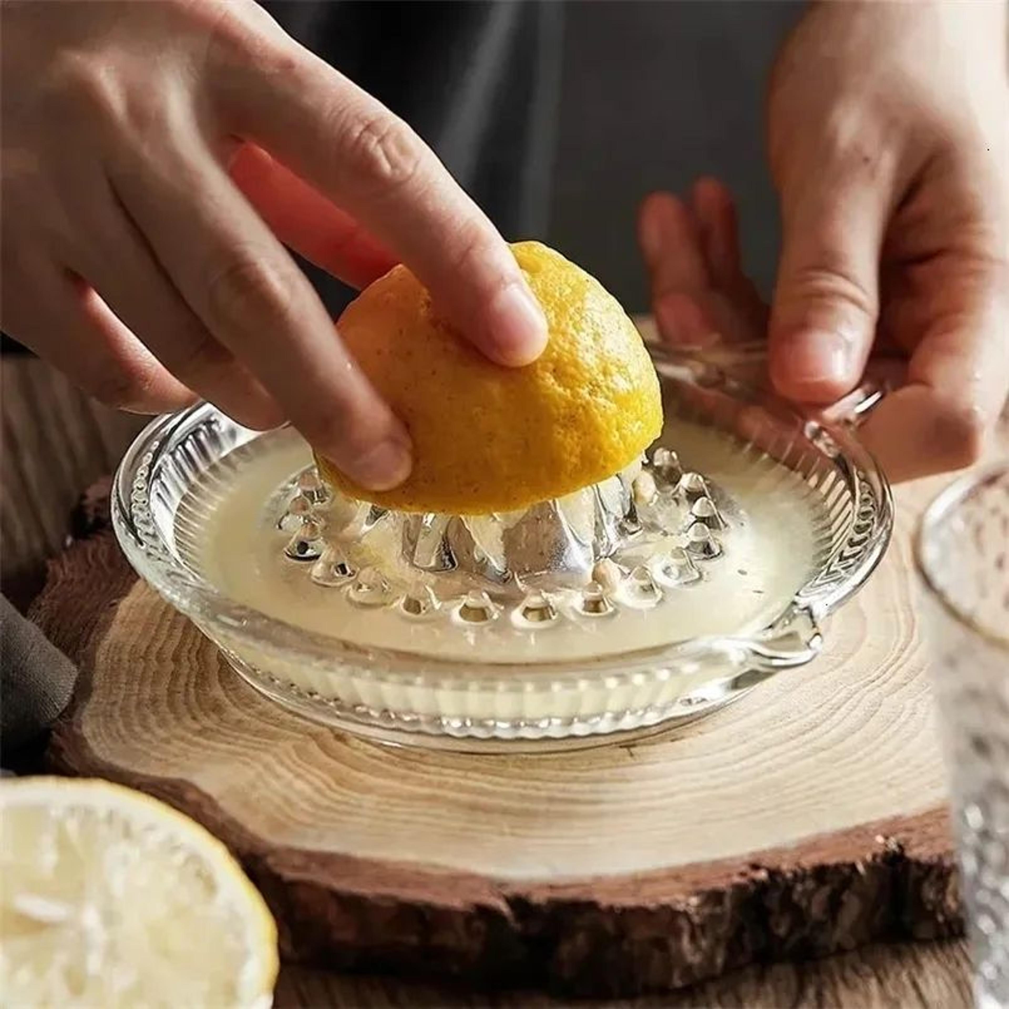 manual glass citrus juicer for lemons limes and oranges