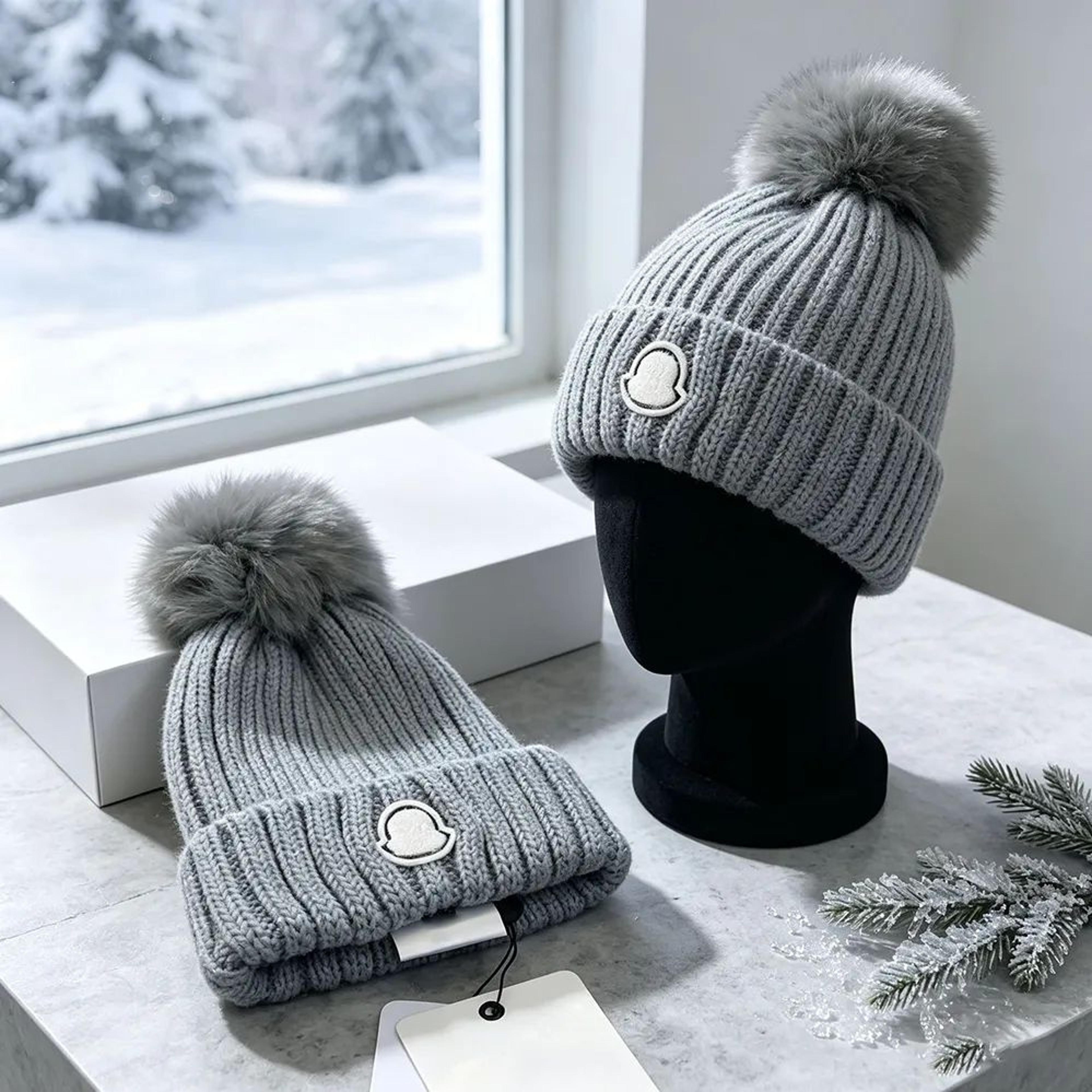 unisex plaid plush beanie hat soft casual winter cap for men and women