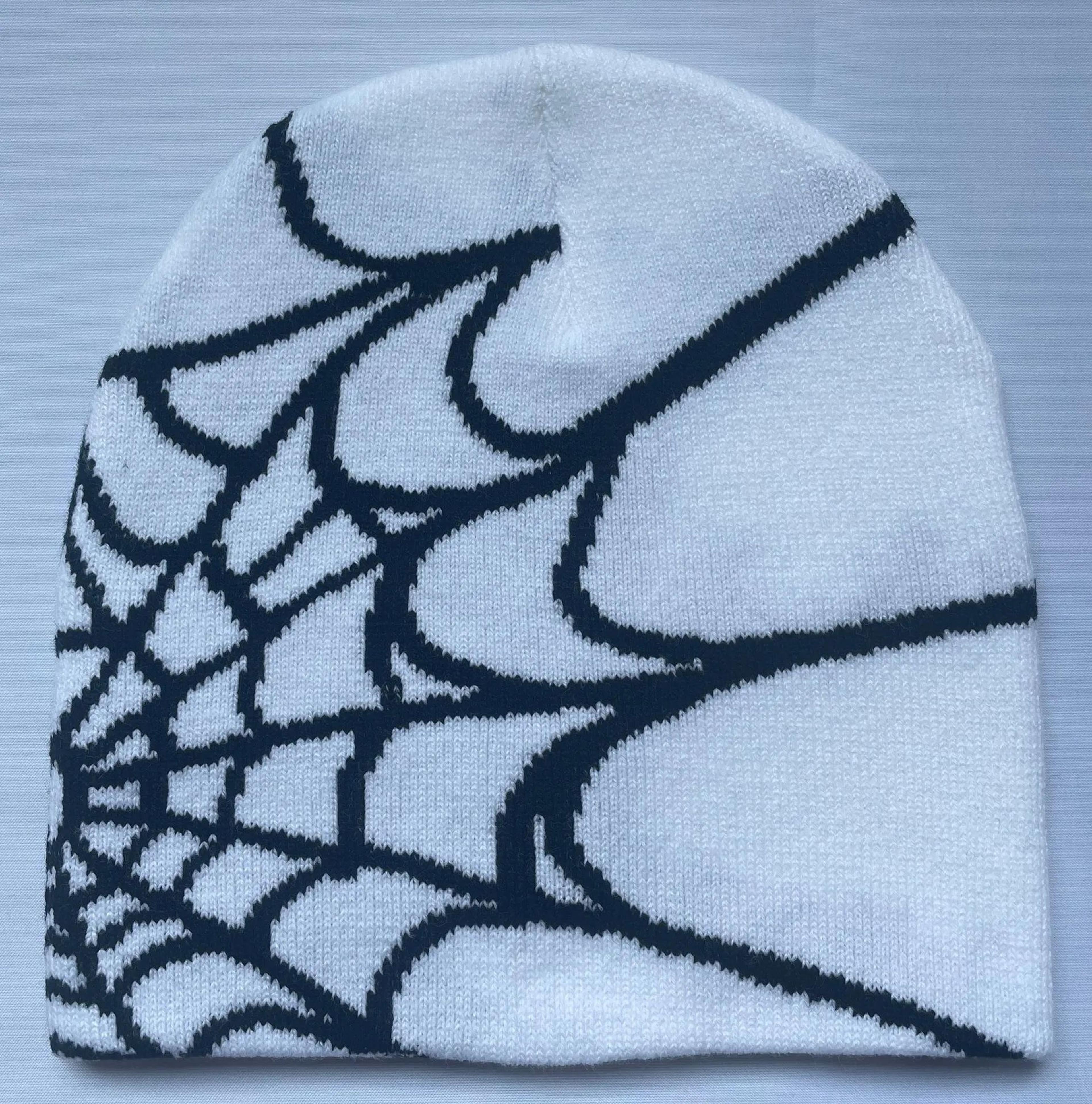 Spider Web Knit Beanie Hat Unisex Cotton Skull Cap For Fall And Winter 3