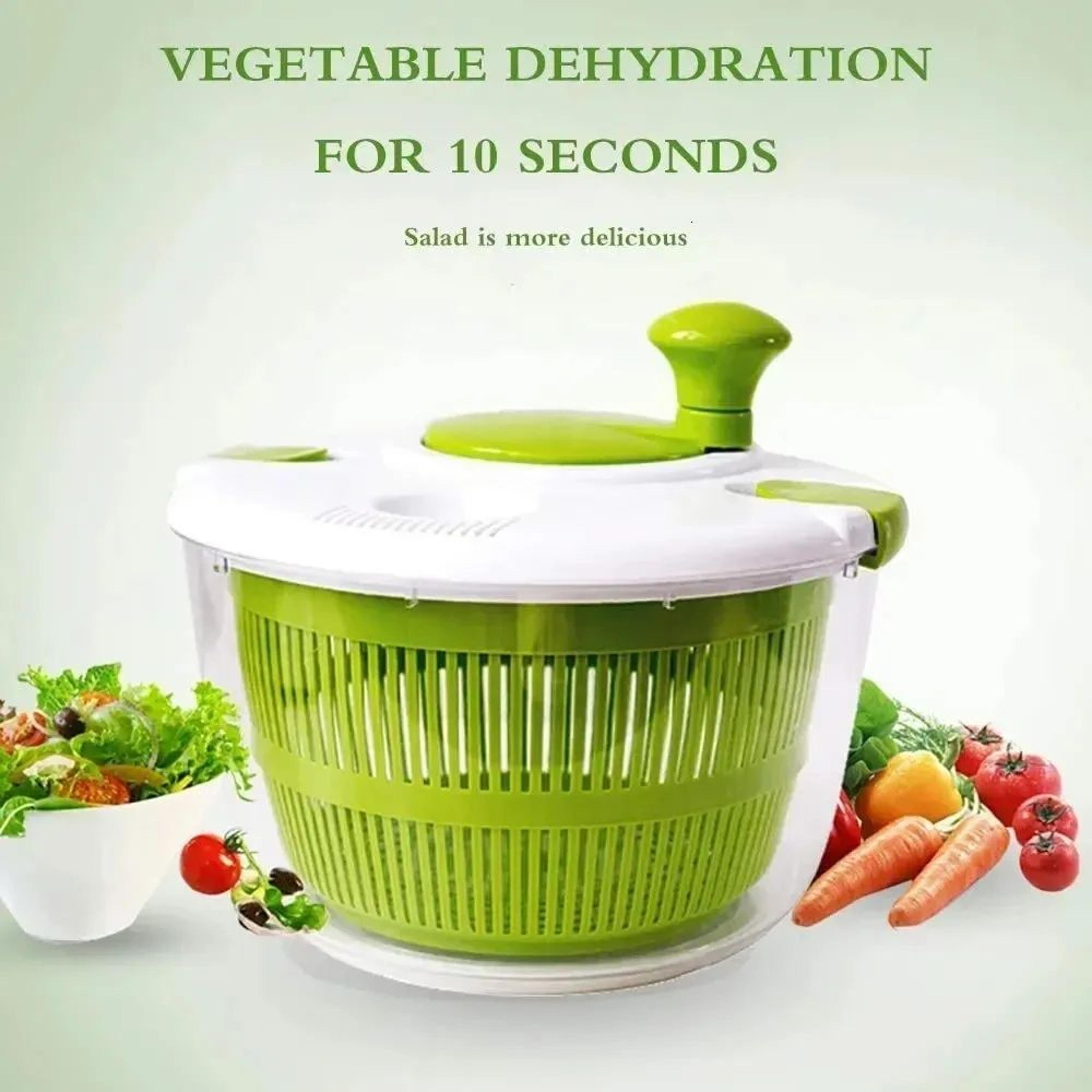 Salad Spinner And Vegetable Dryer With Hand Crank And Drain Basket 5