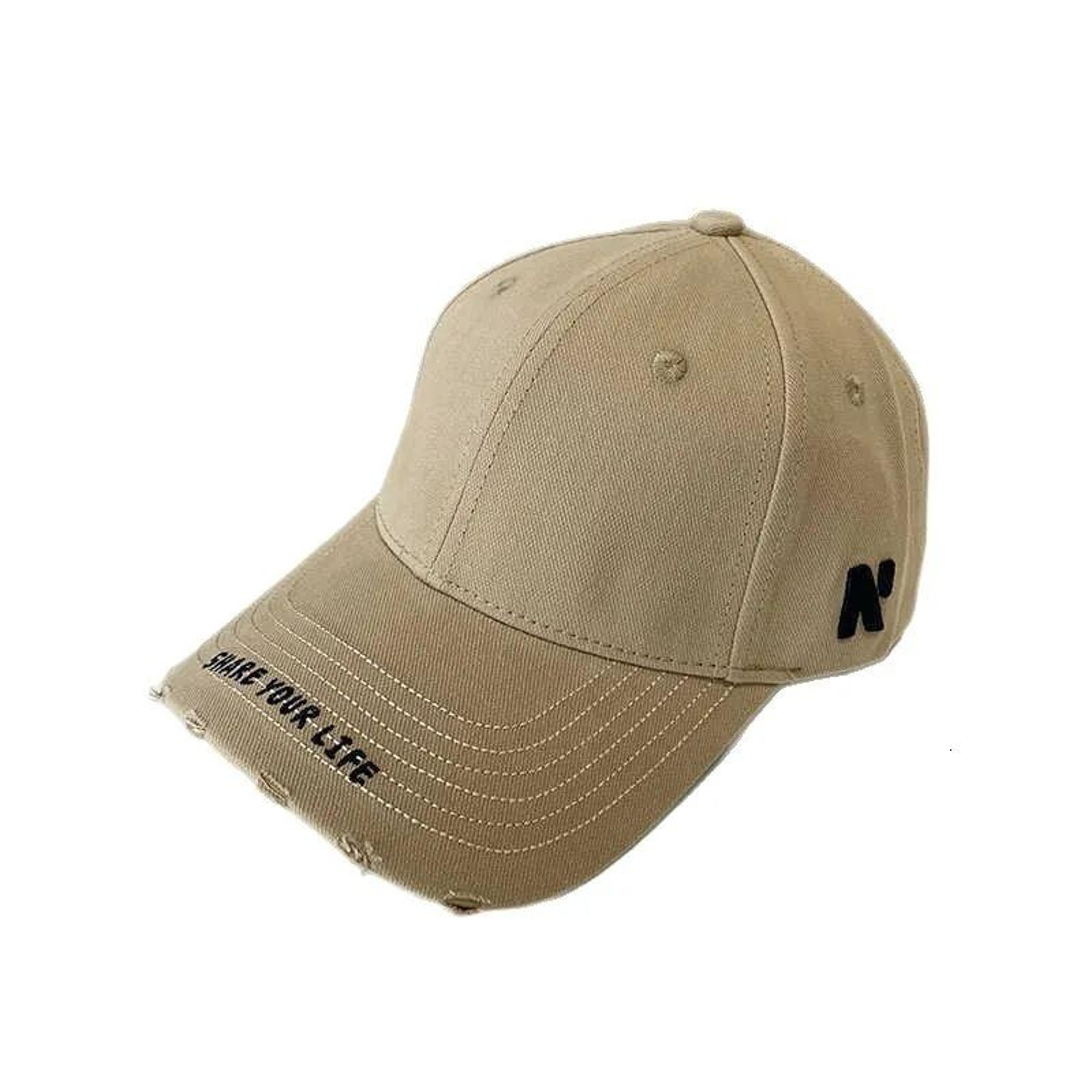 adjustable denim baseball cap with side embroidery and ventilation holes