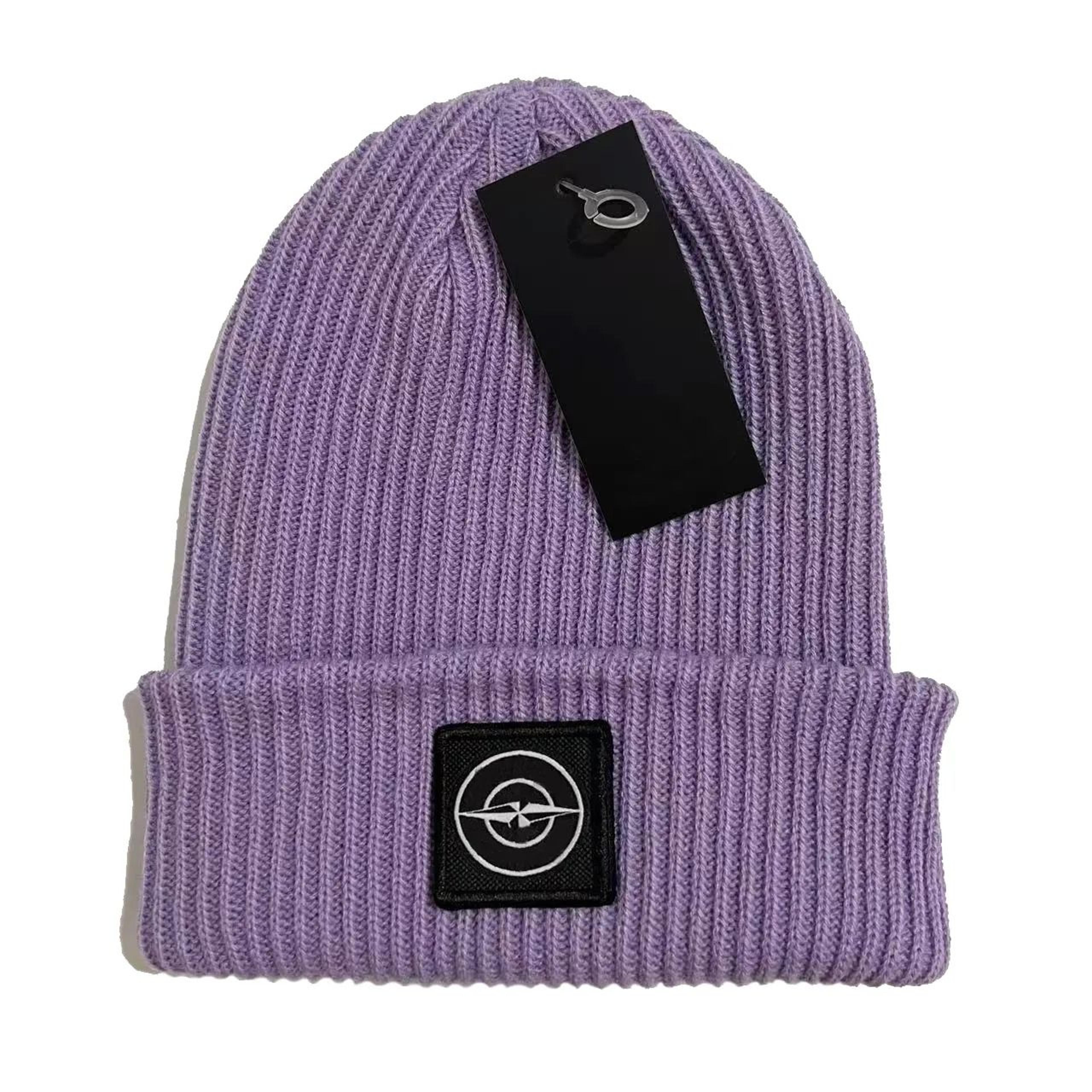 Ribbed Knit Winter Beanie Hat With Compass Patch For Men And Women 6