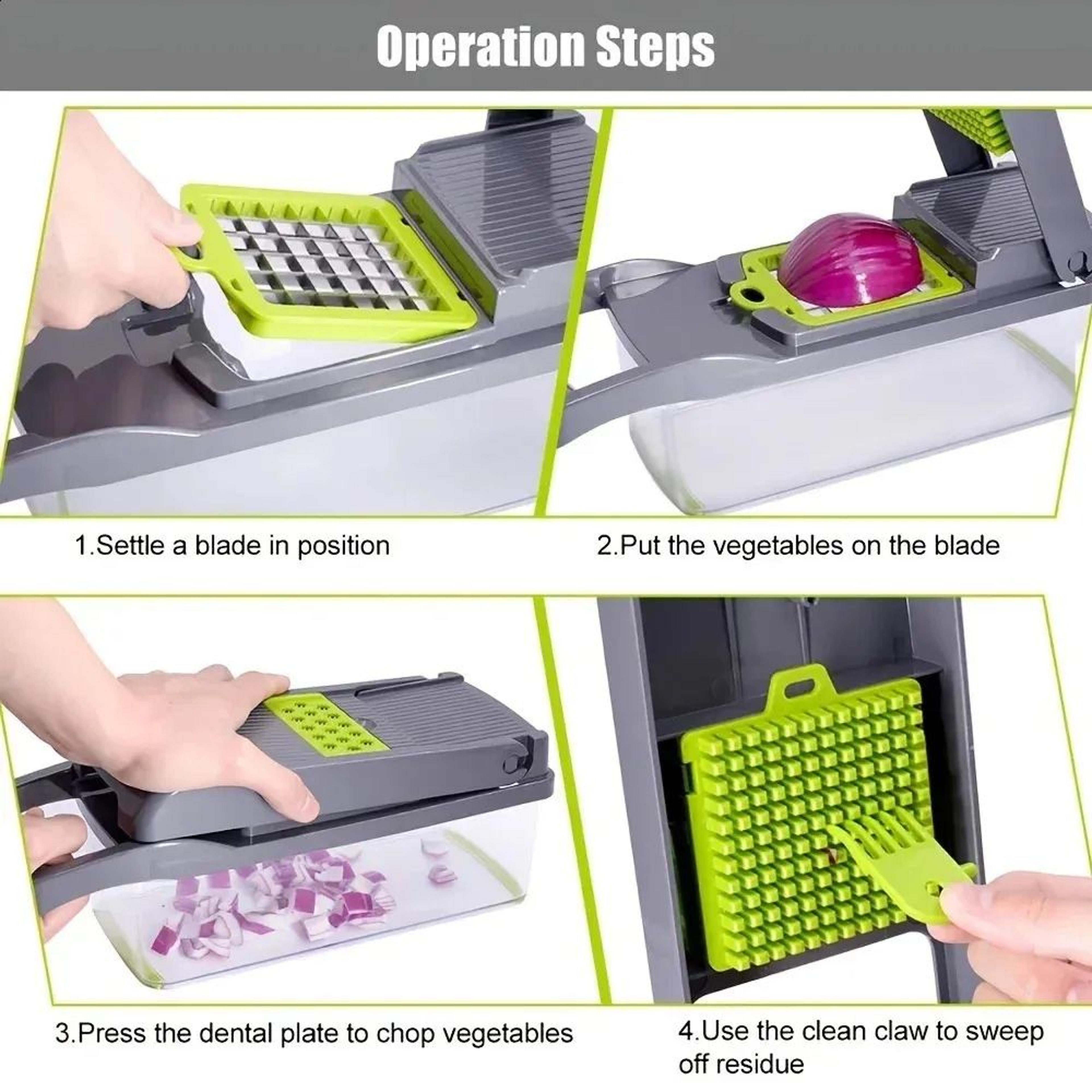 Multifunctional Vegetable Cutter And Dicer With Stainless Steel Blades 2