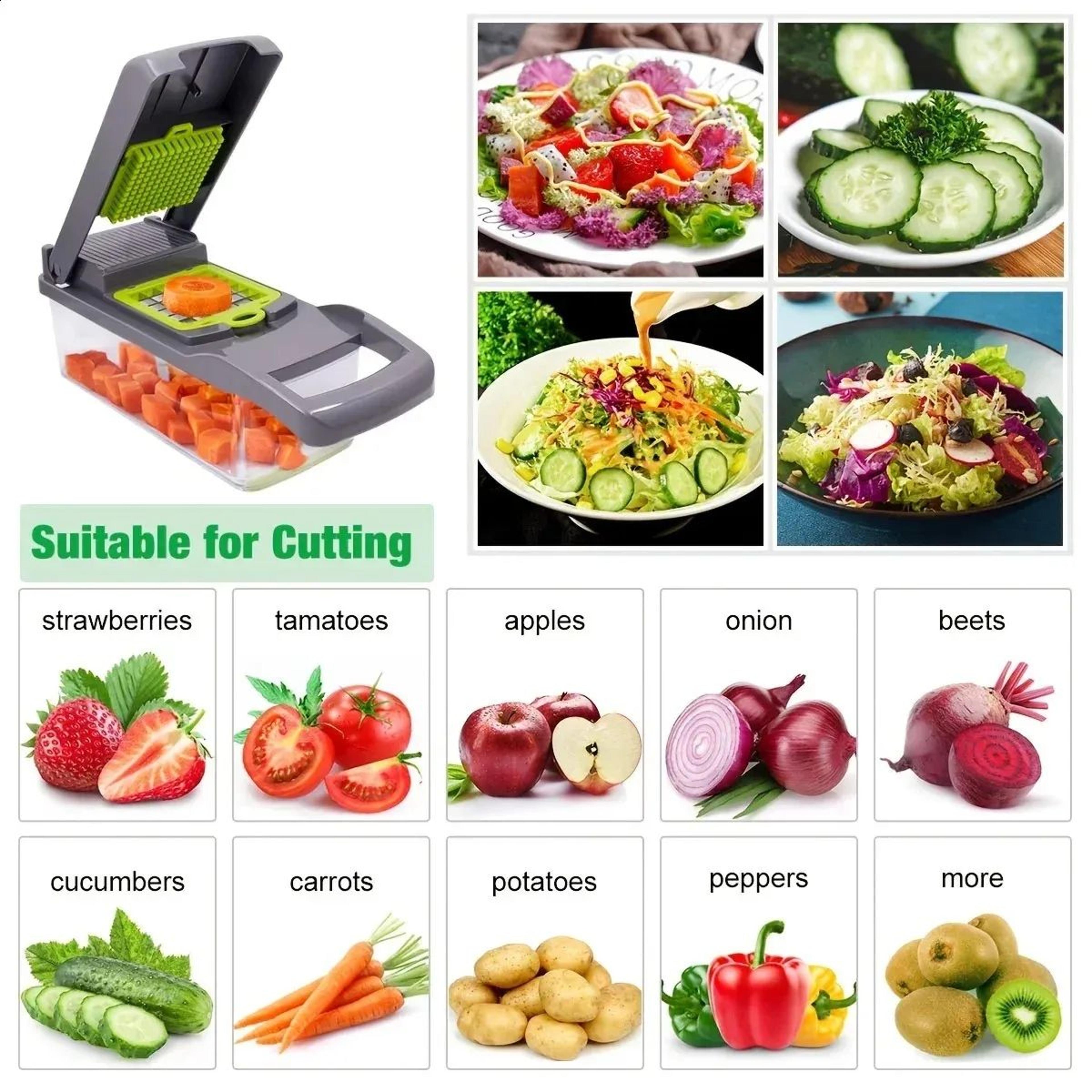 Multifunctional Vegetable Cutter And Dicer With Stainless Steel Blades 1