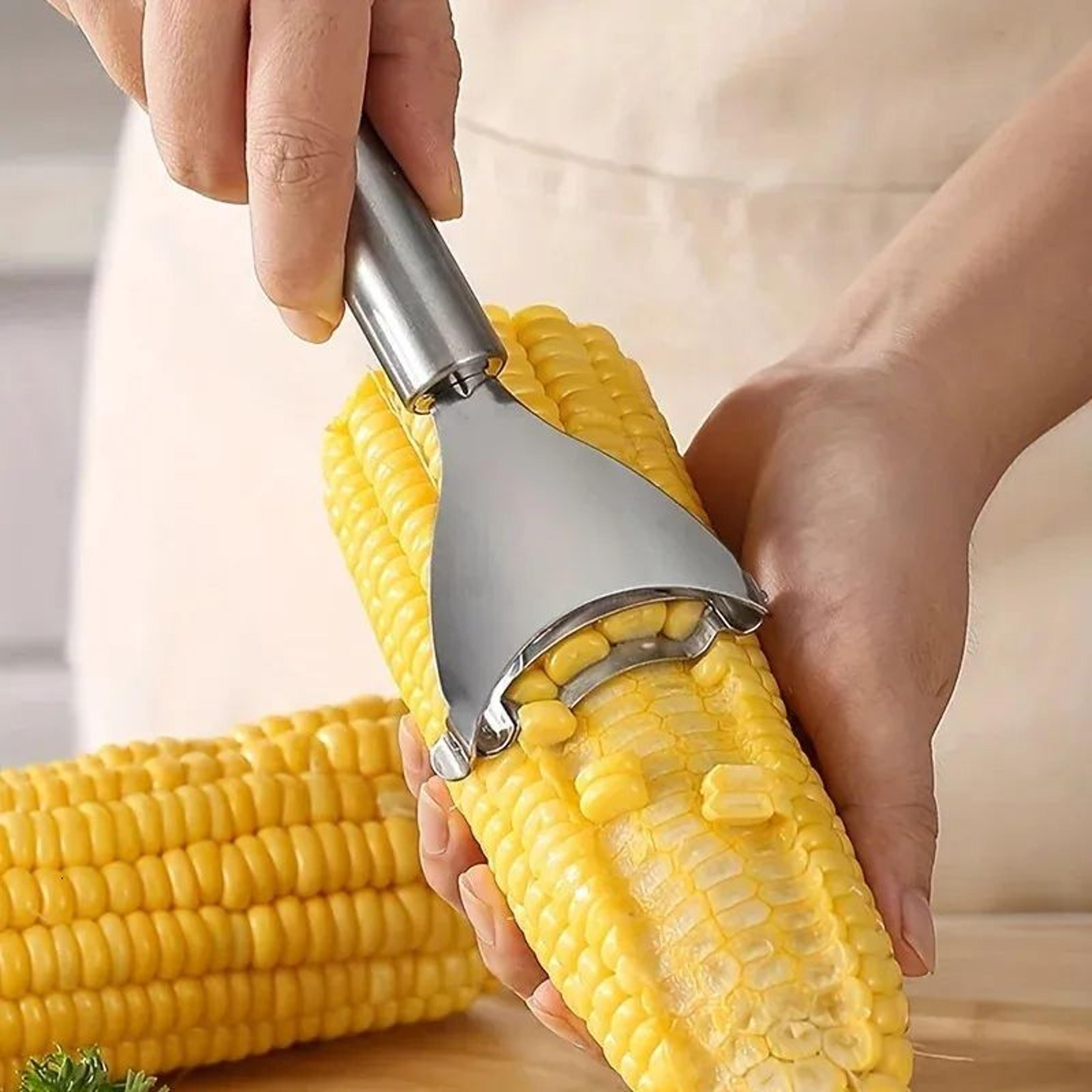 Stainless Steel Corn Peeler With Serrated Blade For Easy Corn Kernel Removal 1