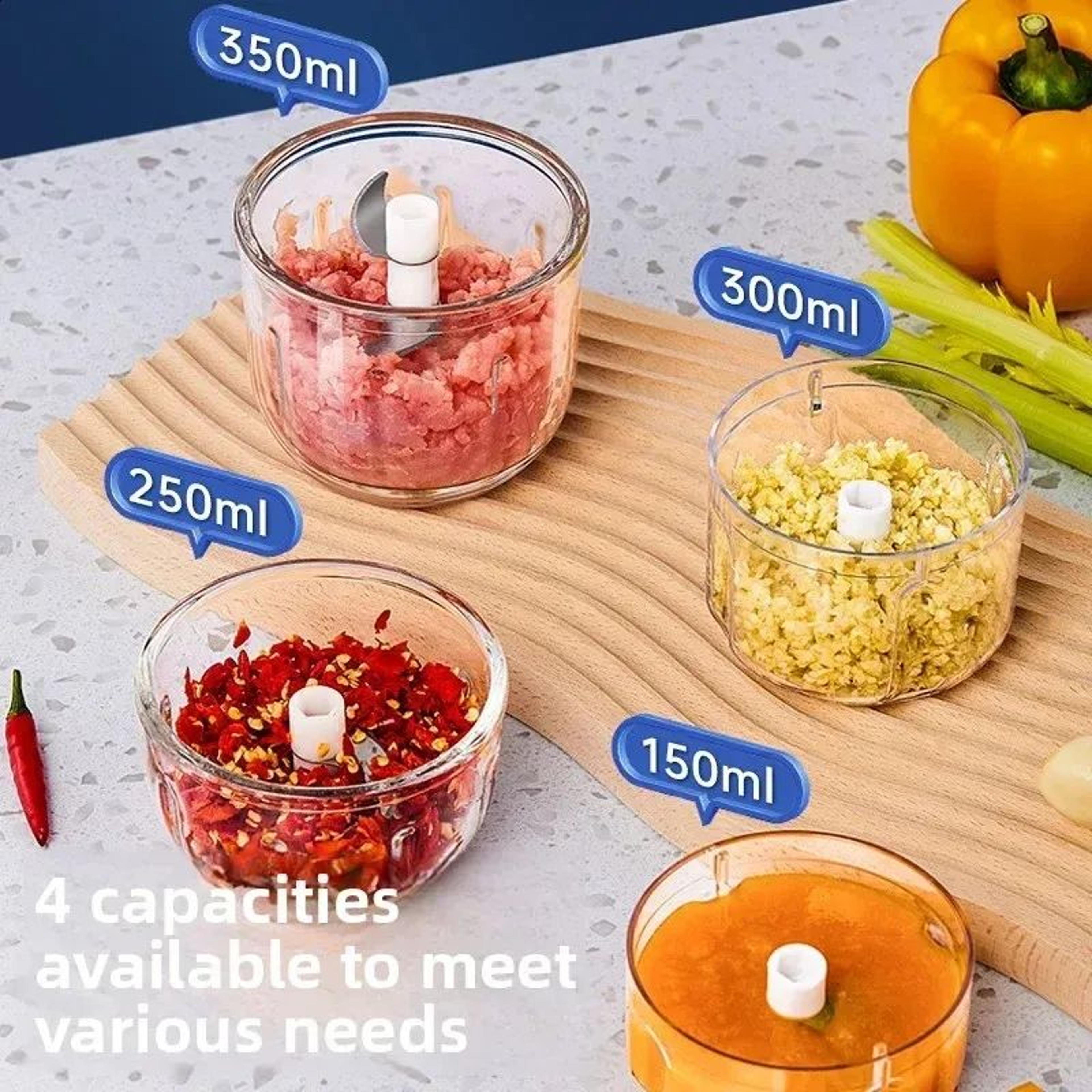 Electric Food Chopper USB Rechargeable Mini Meat Grinder With Blades 1