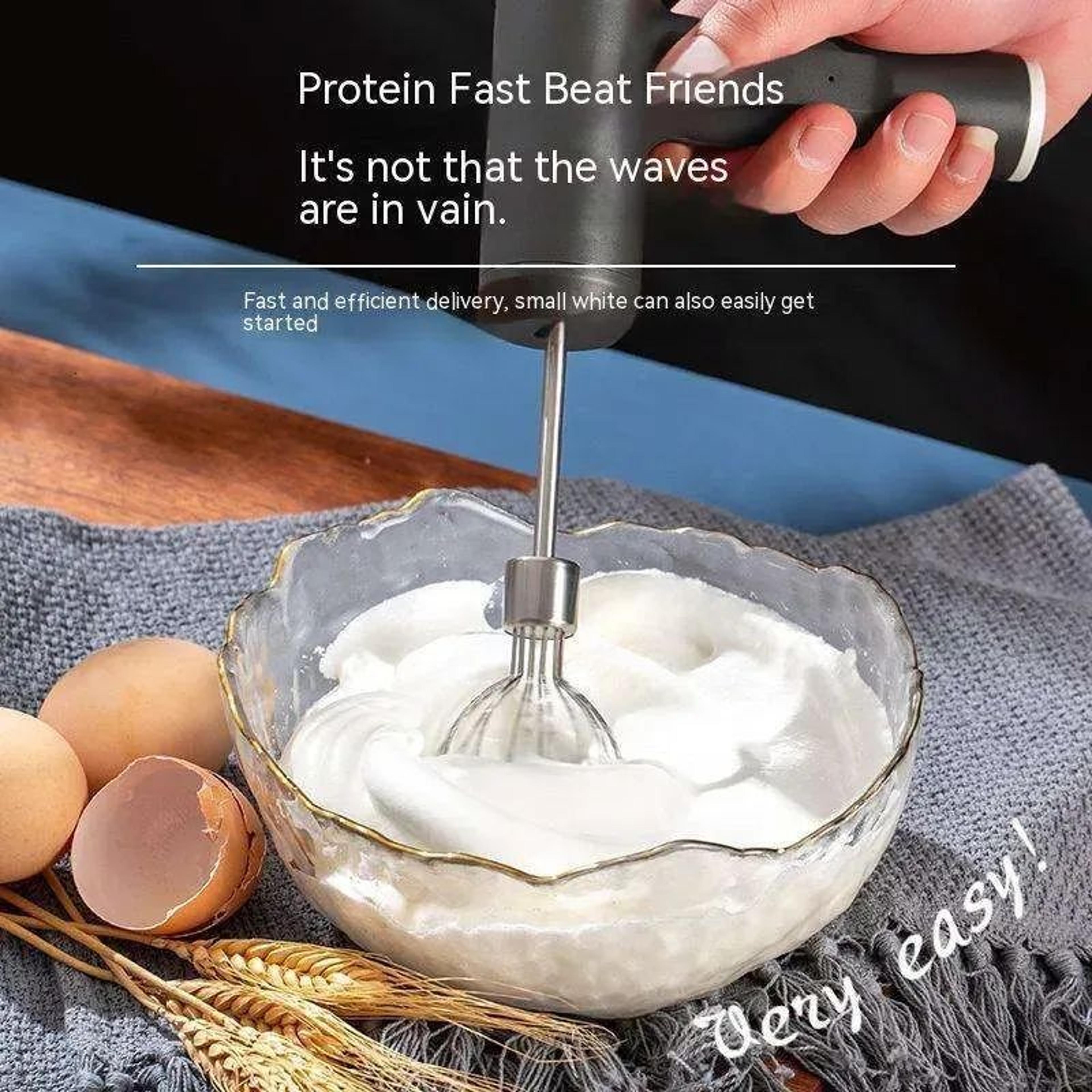 Electric Milk Frother USB Rechargeable Handheld Whisk With Speed 3