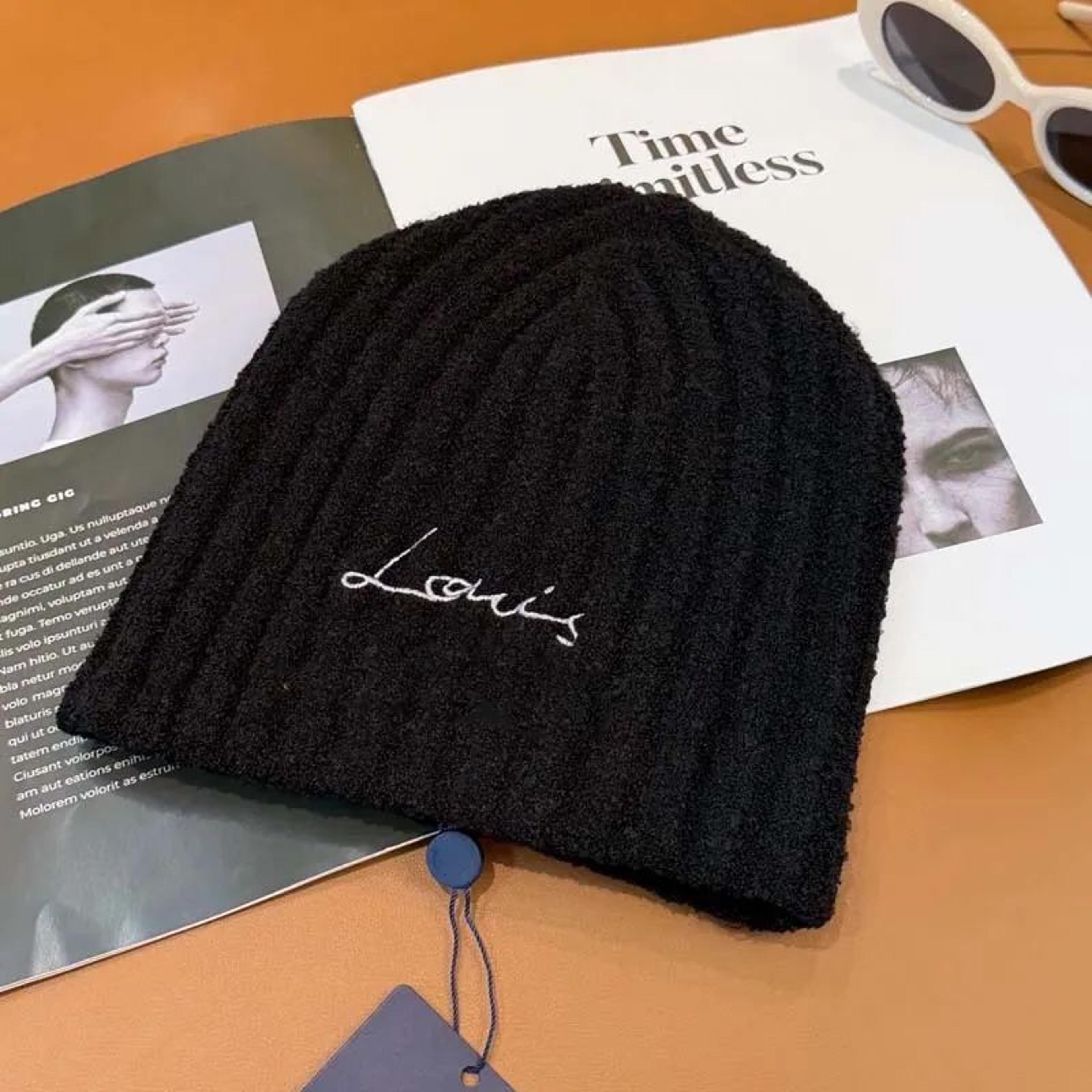 unisex cotton winter beanie hat with face mask and embroidered letter design