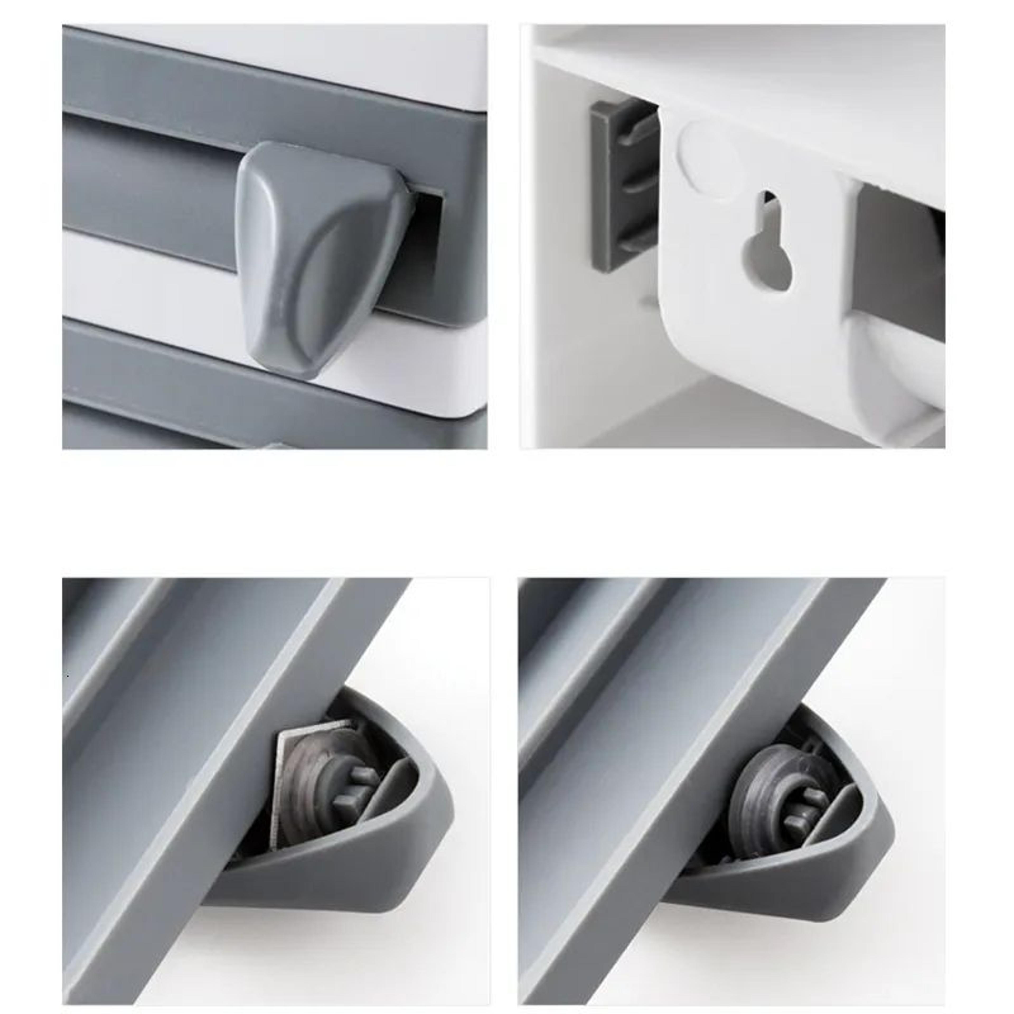 Wall Mounted Cling Wrap Dispenser With Slide Cutter And Kitchen Storage Shelf 5