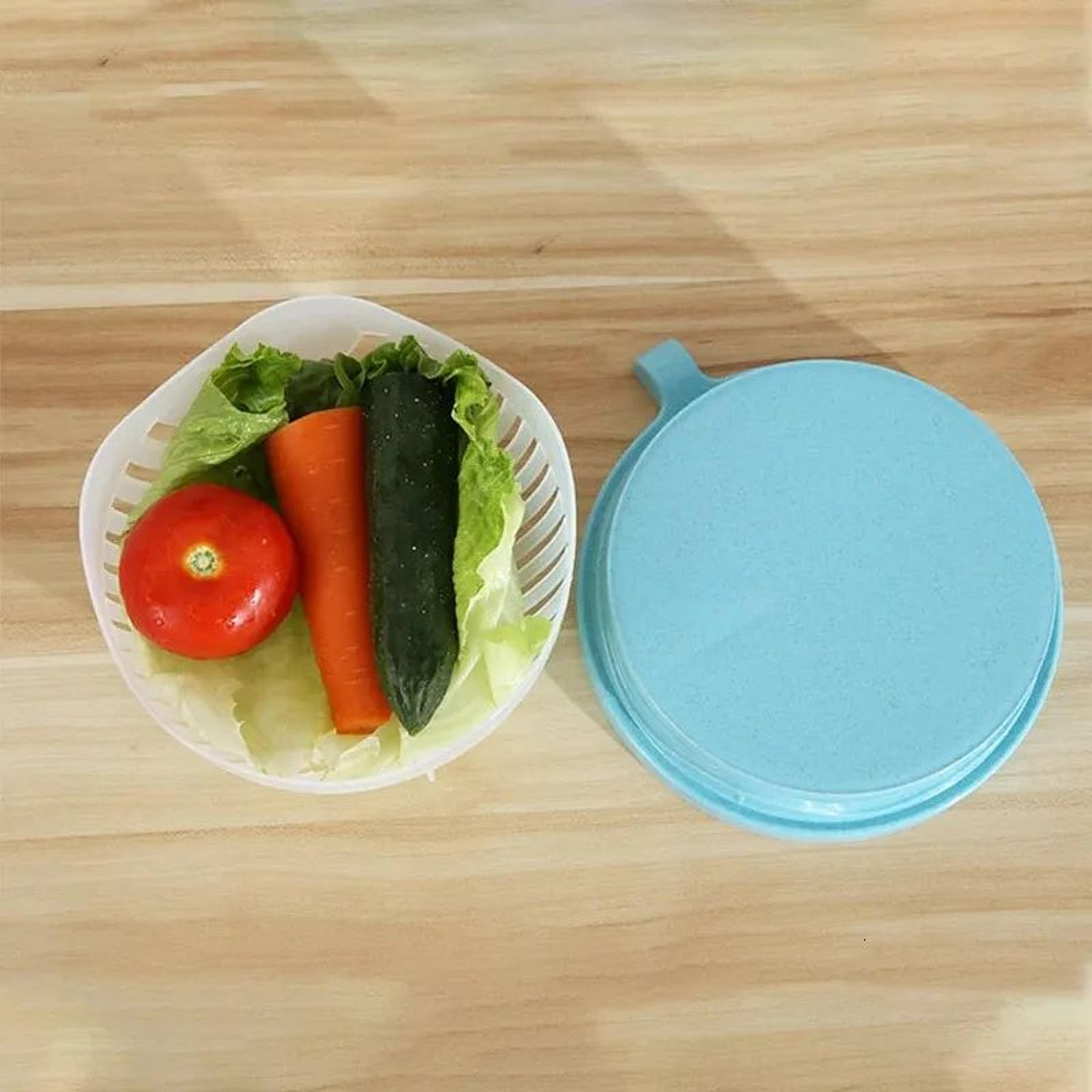 Vegetable Salad Cutter Bowl With Cutting Board And Strainer For Easy Meal Prep 3