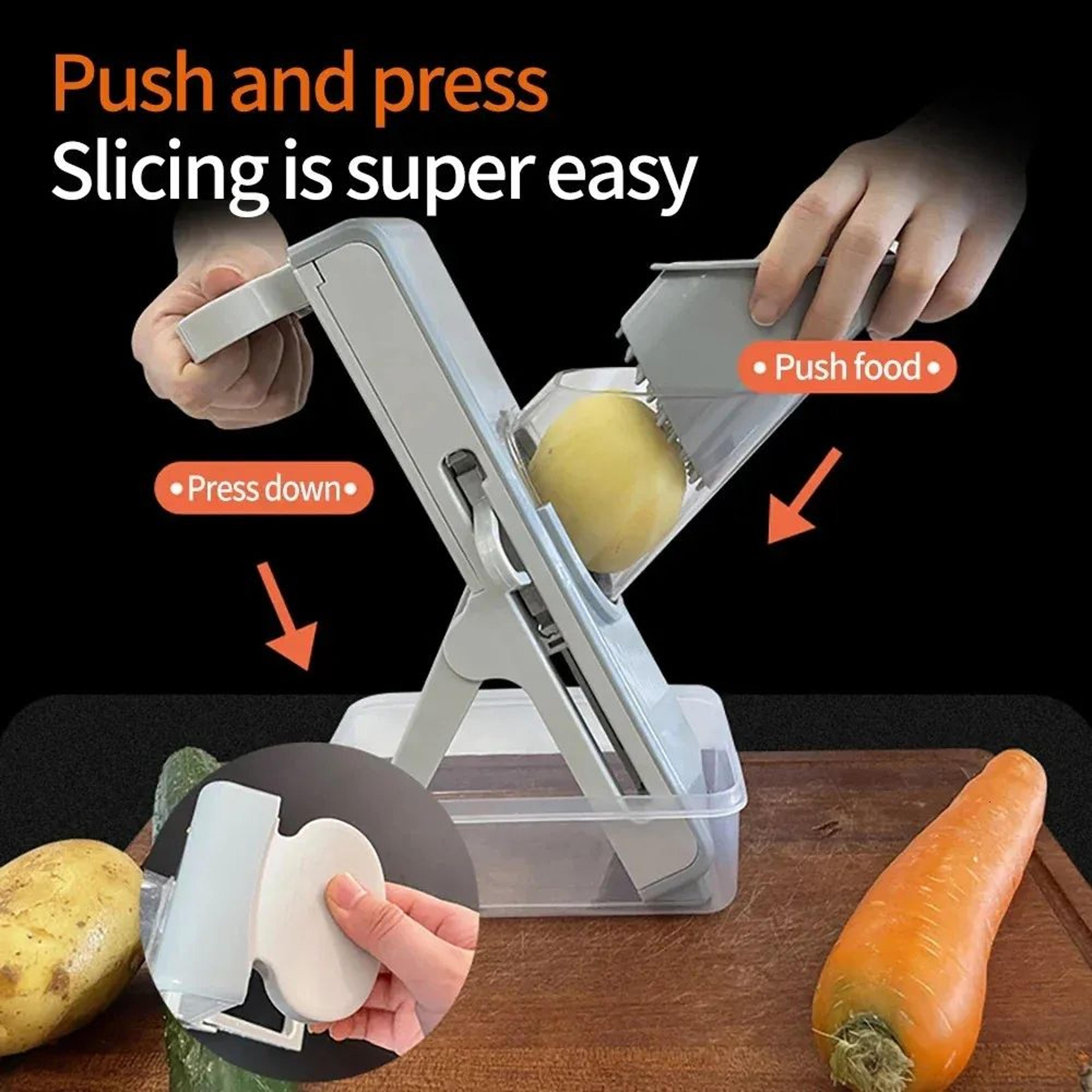 Multifunction Vegetable Slicer And Chopper With Stainless Steel Blades 3